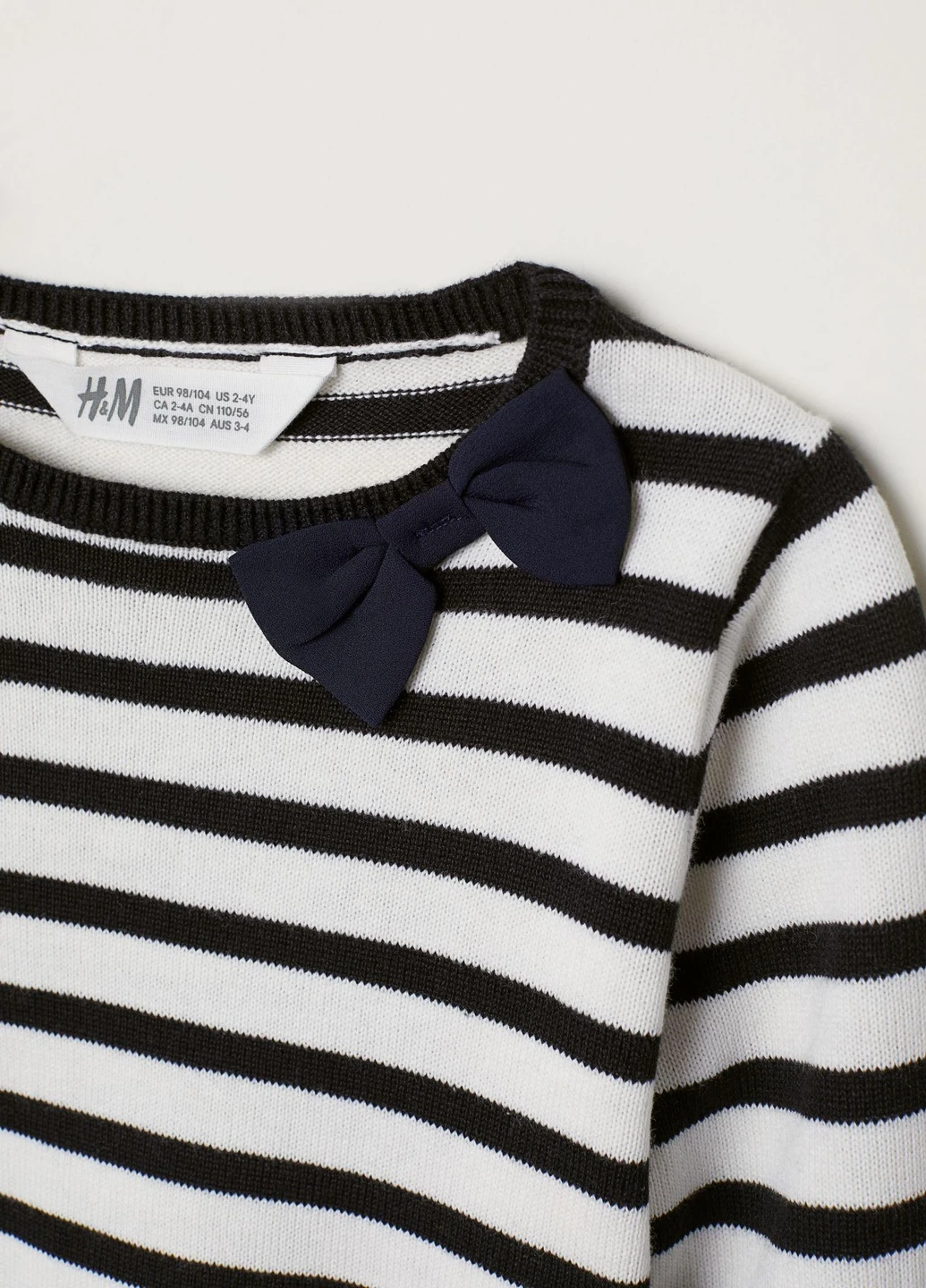 Лонгслів,білий-чорний в смужку, H&M (254866693)