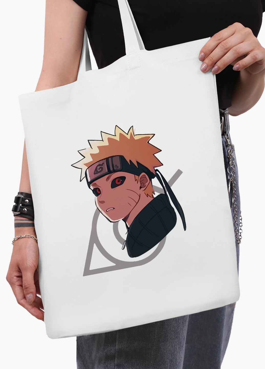 Еко сумка шоппер біла Ітачі Учіха (Itachi Uchiha) (9227-2822-WT2) Еко сумка шоппер біла 41*35 см MobiPrint (221683062)