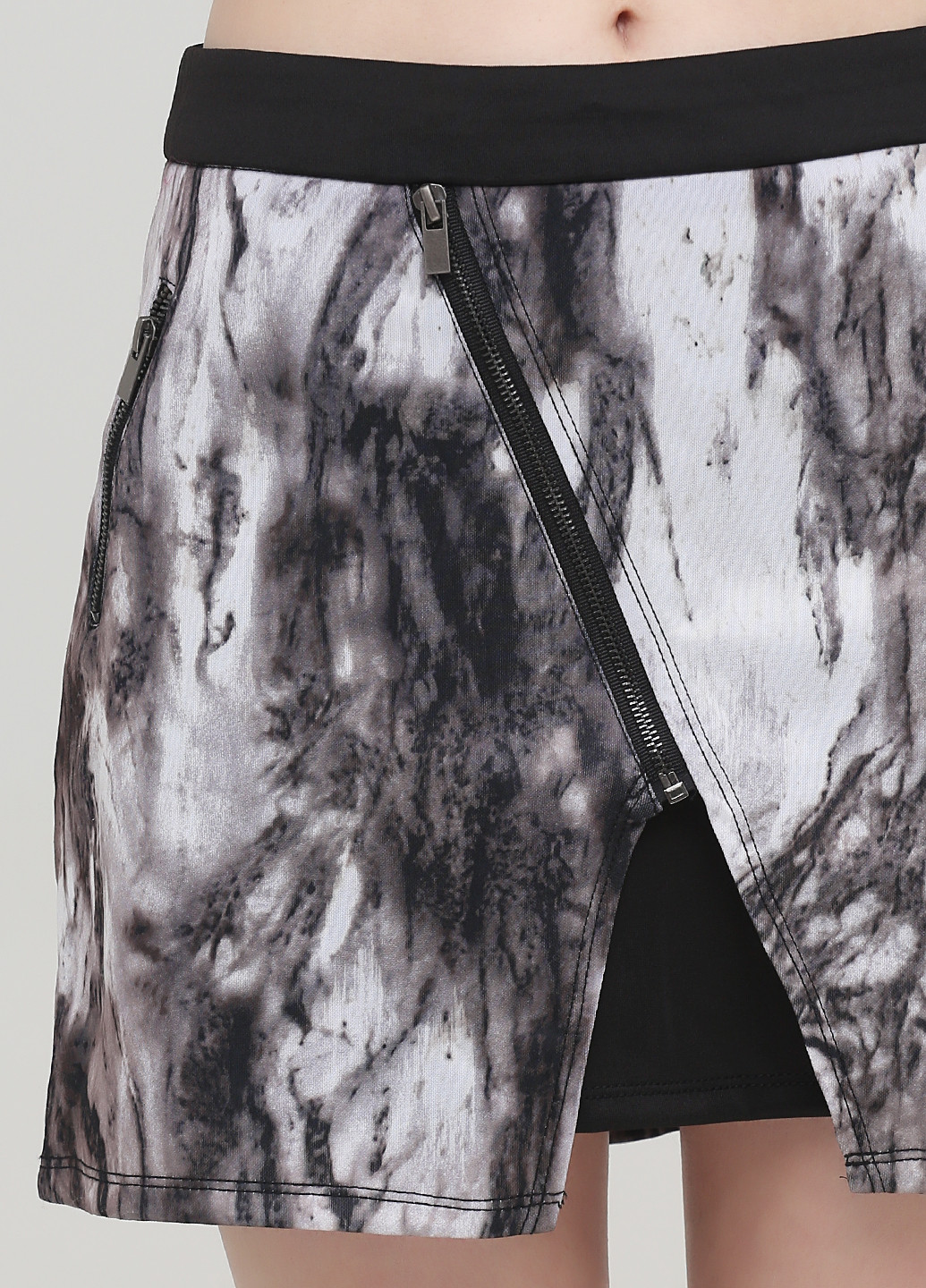 Серая кэжуал с абстрактным узором юбка Clillin
