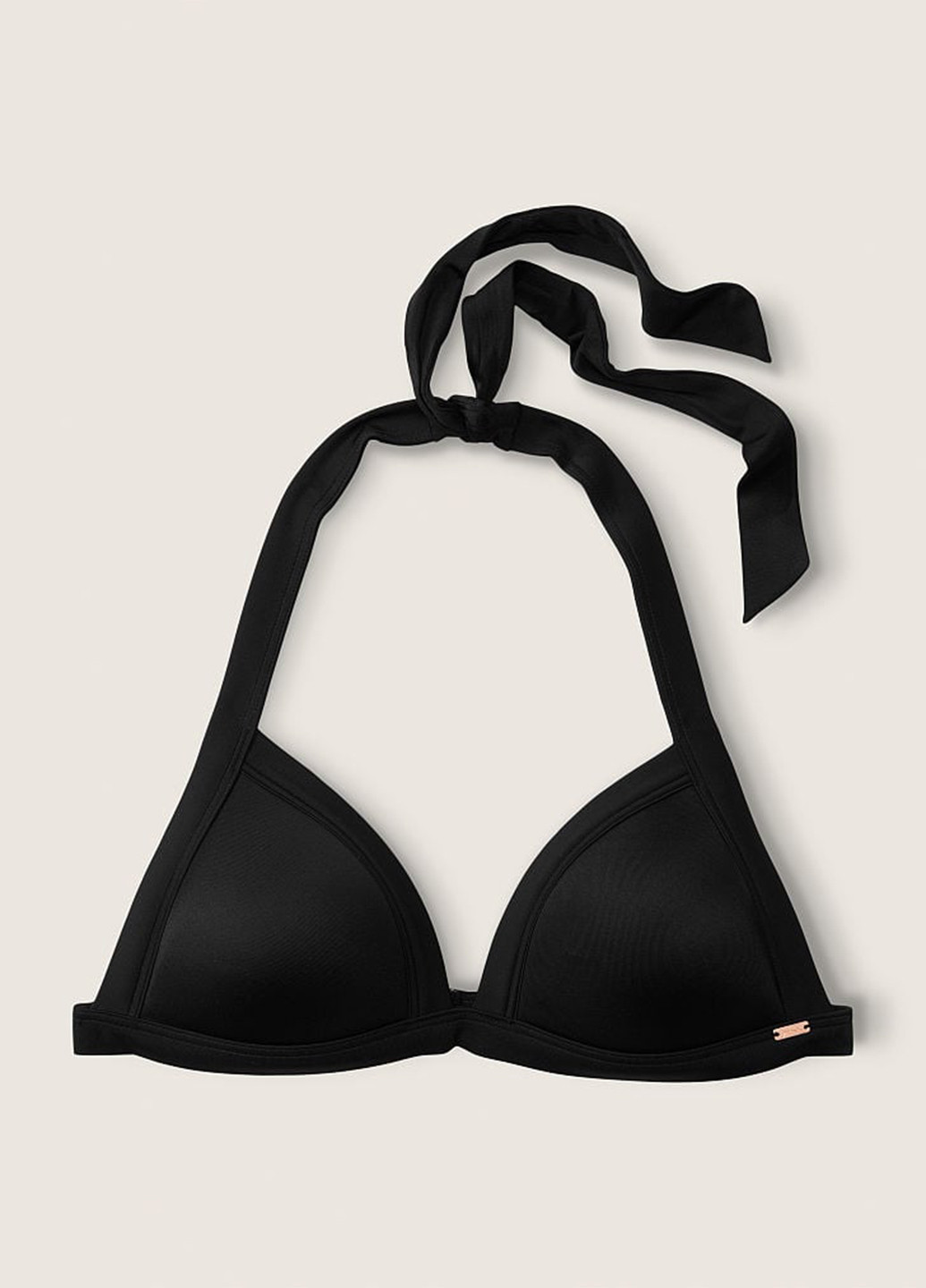 Чорний демісезонний купальник (ліф, трусики) халтер Victoria's Secret