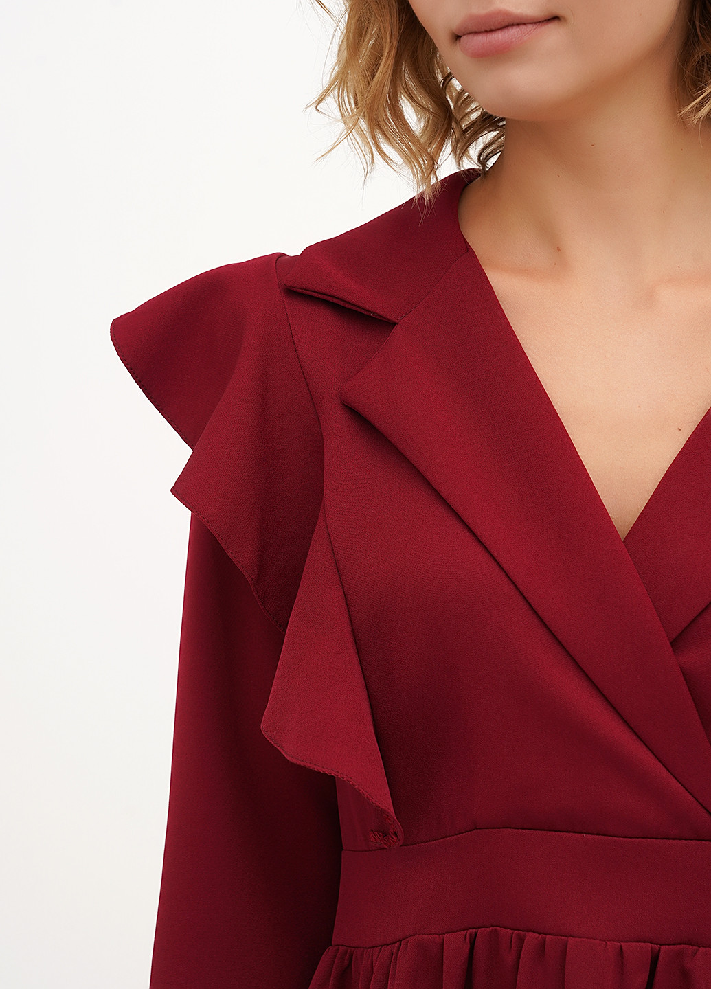 Бордовое кэжуал платье клеш Vicolo однотонное