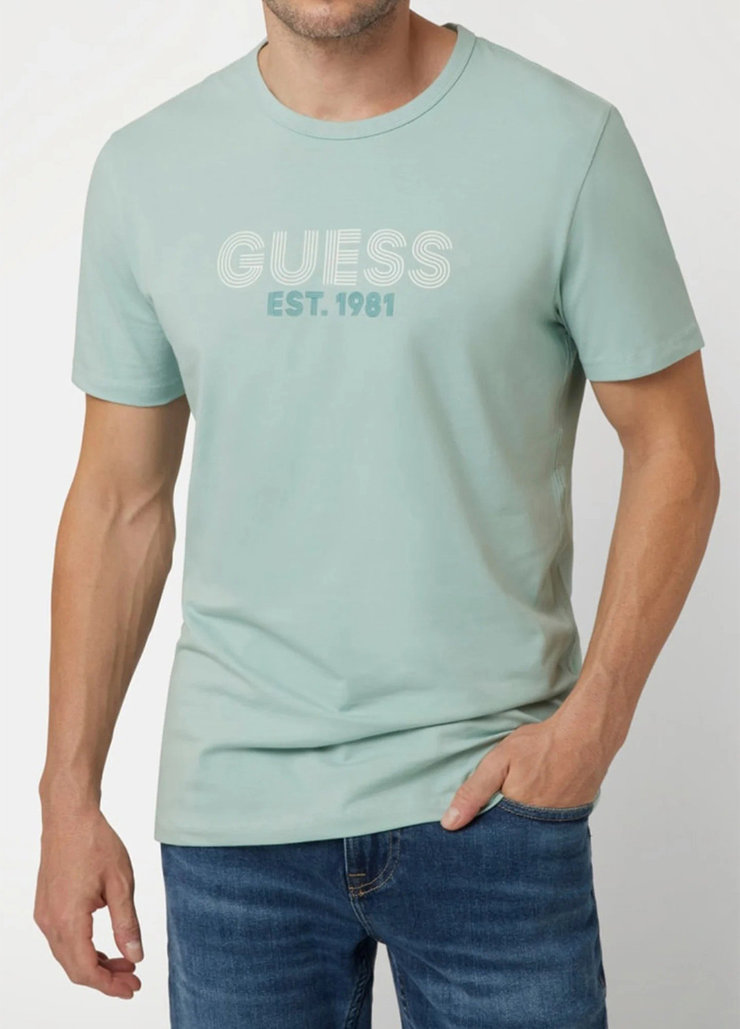 Светло-бирюзовая футболка Guess
