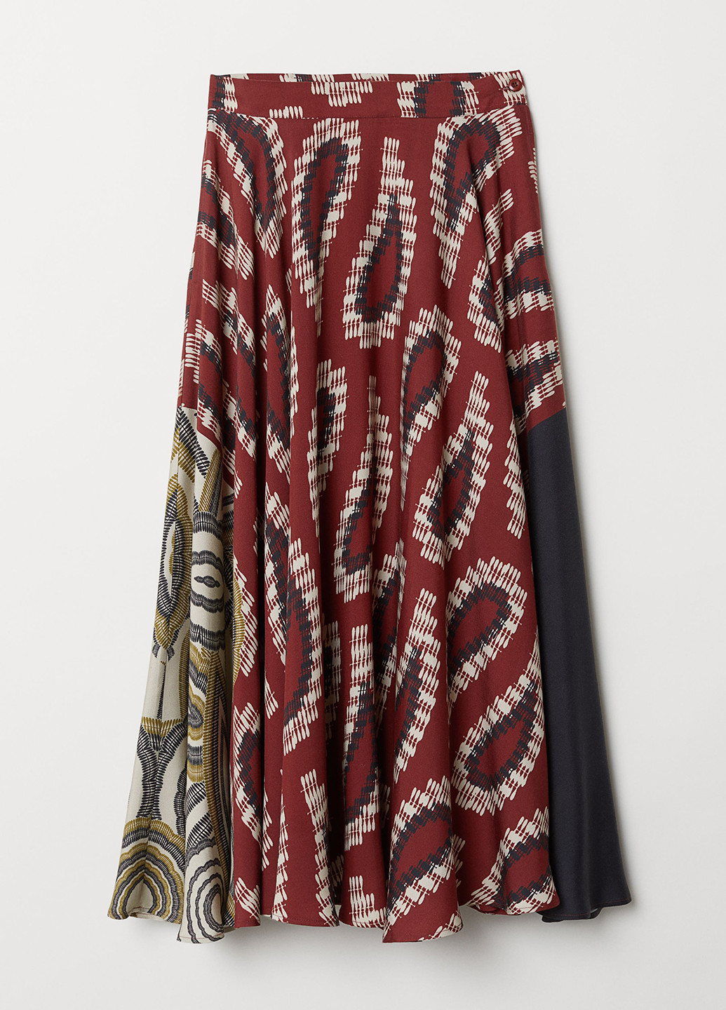 Терракотовая кэжуал с рисунком юбка H&M клешированная