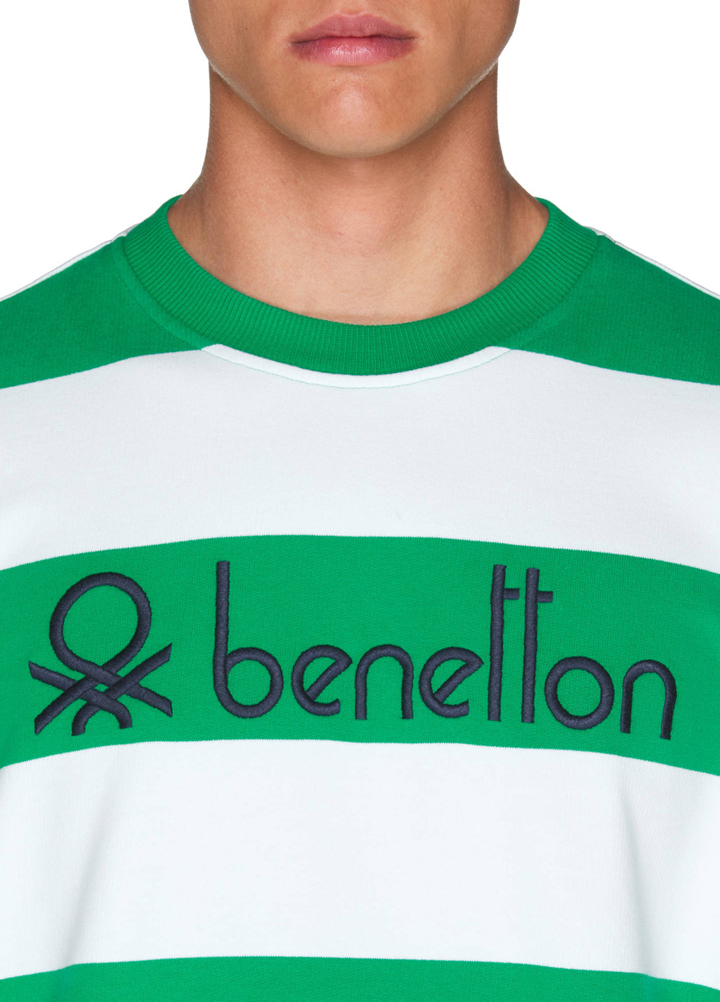 Свитшот United Colors of Benetton - Прямой крой логотип зеленый кэжуал - (161776439)