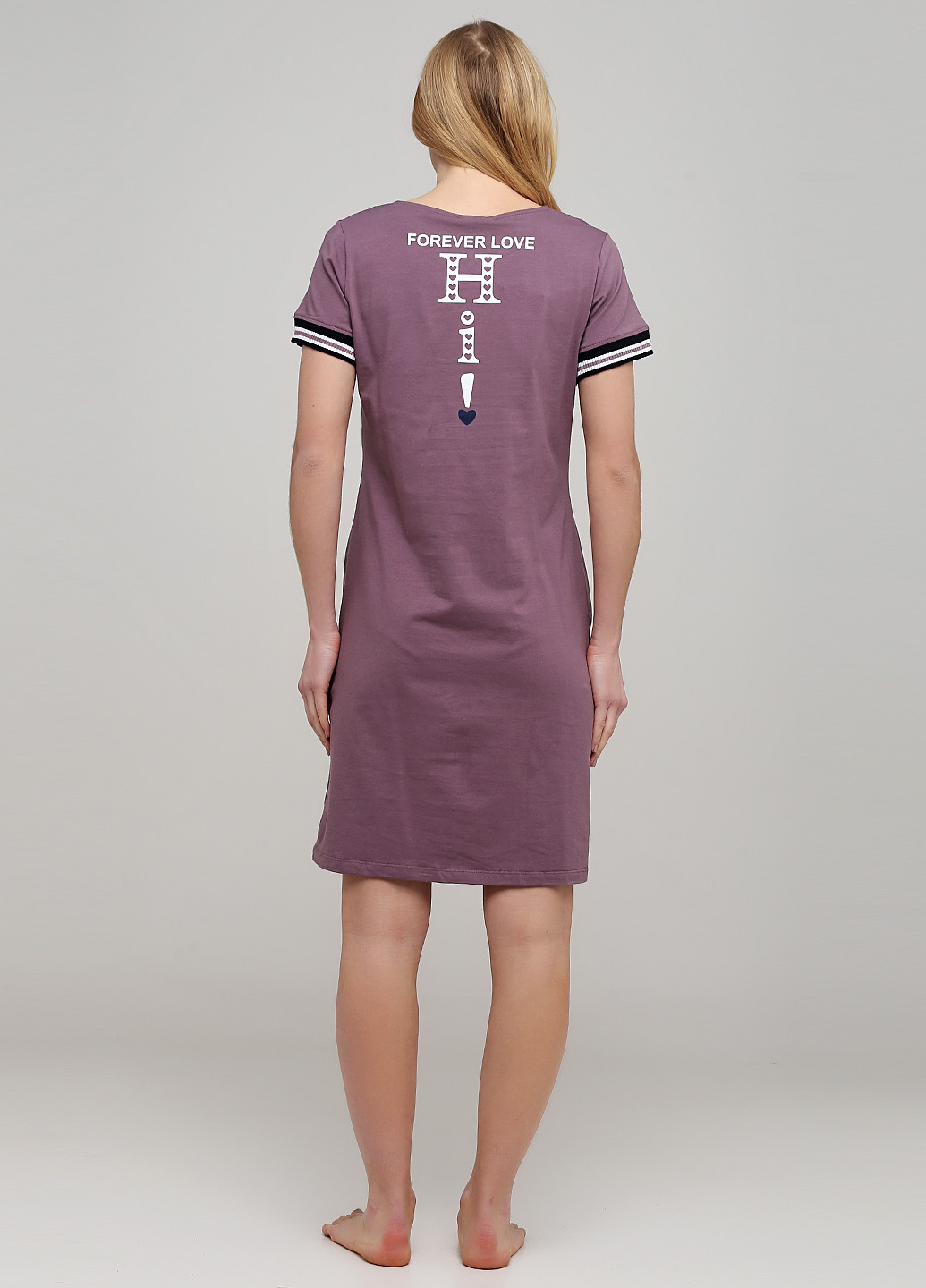 Лілова домашній сукня сукня-футболка ROMEO LIFE з написами