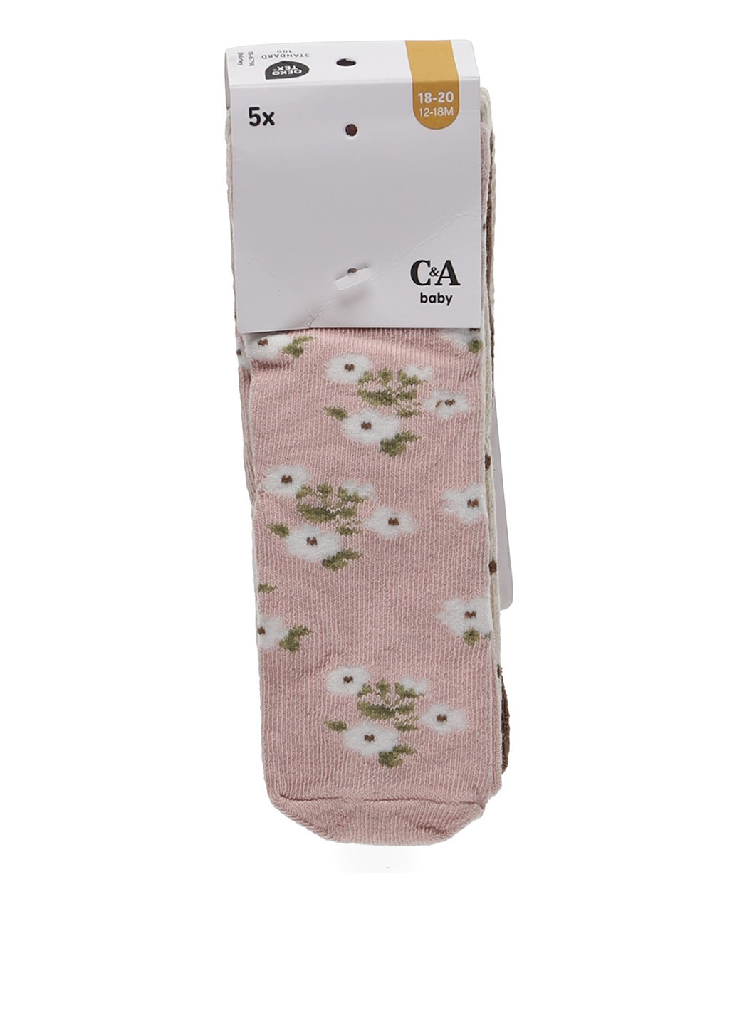 Комбинированные носки (5 пар) C&A цветочные (322945727)