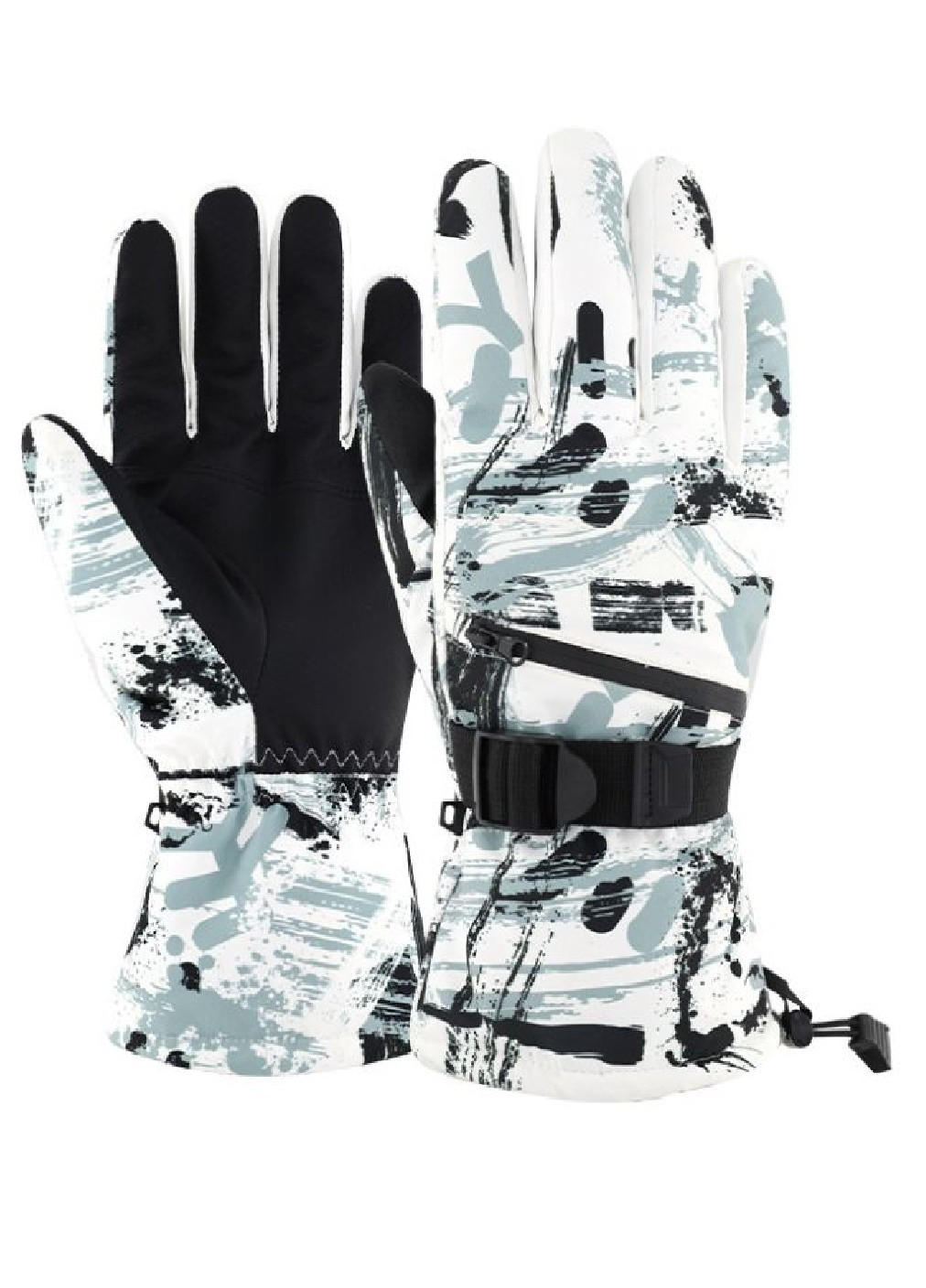 Зимние непродуваемые велосипедные лыжные перчатки спортивные сенсорные (472782-Prob) L Чёрно белые Francesco Marconi (250376078)