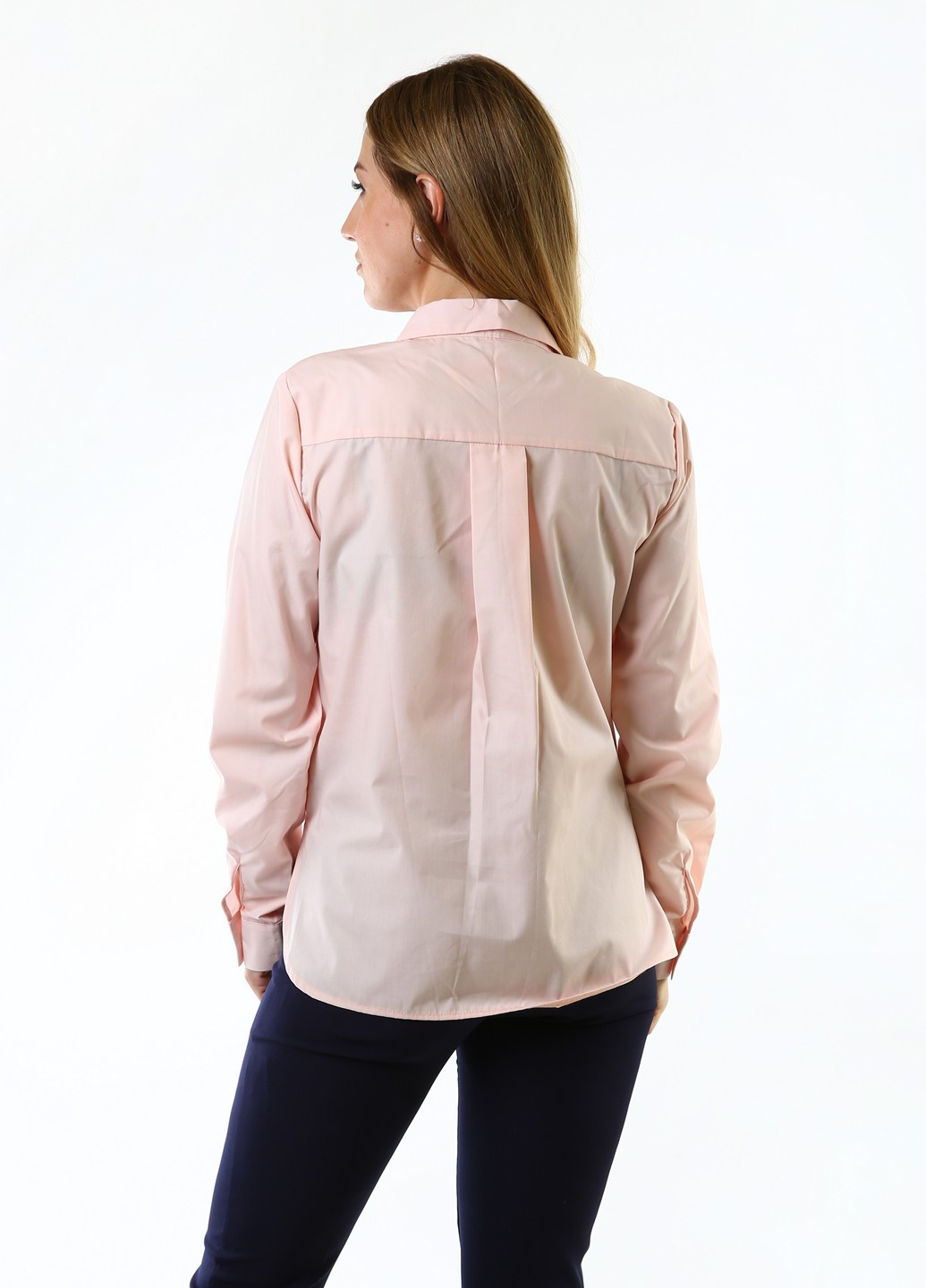 Светло-розовая кэжуал рубашка однотонная InDresser