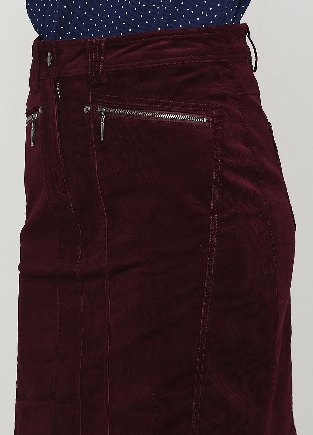 Бордовая кэжуал однотонная юбка Micha карандаш