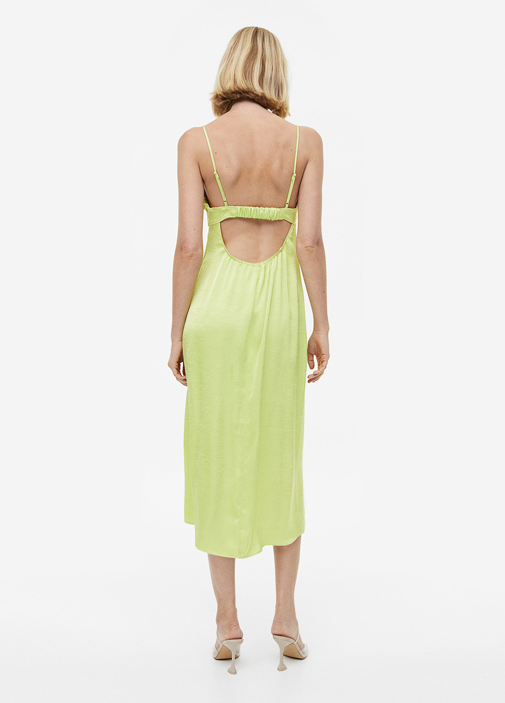 Фисташковое кэжуал платье платье-комбинация H&M однотонное