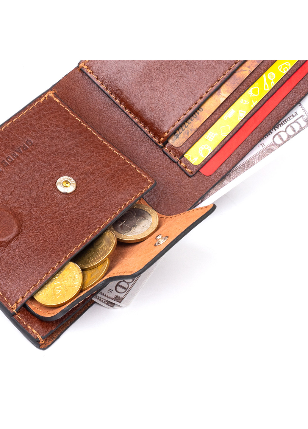 Чоловічий шкіряний гаманець 11х9х2,5 см Grande Pelle (252128090)
