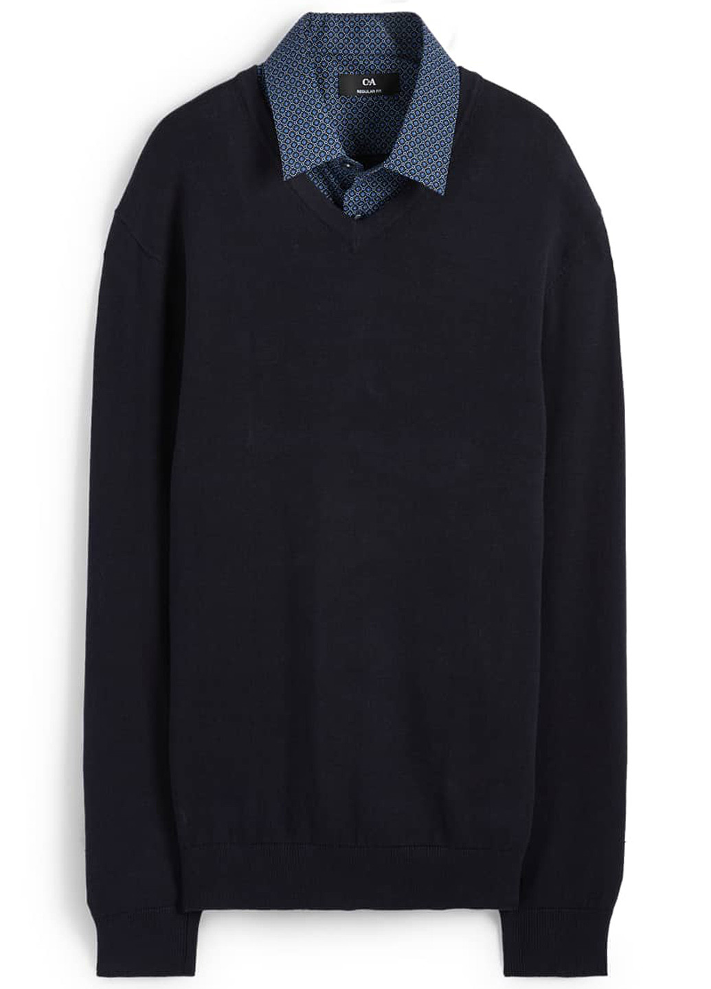 Темно-синий демисезонный комплект (пуловер, рубашка) C&A