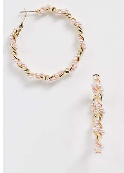 Сережки кільця DESIGN S23 золотисті Asos (228702207)