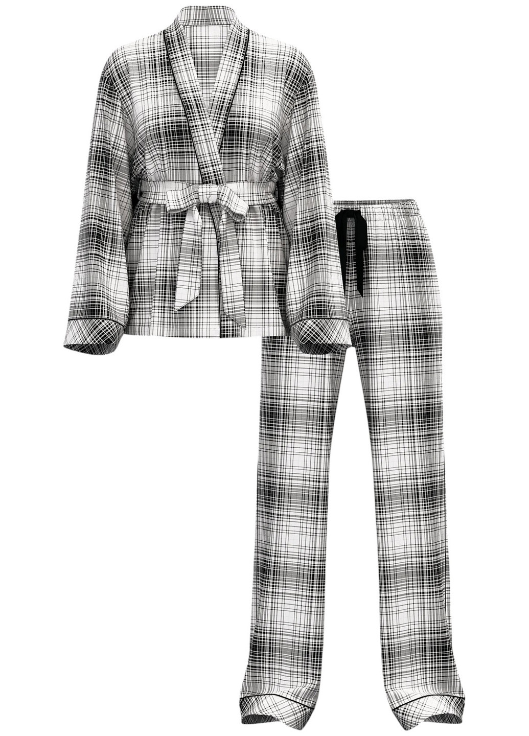 Черно-белая всесезон пижама (рубашка, брюки) рубашка + брюки Victoria's Secret