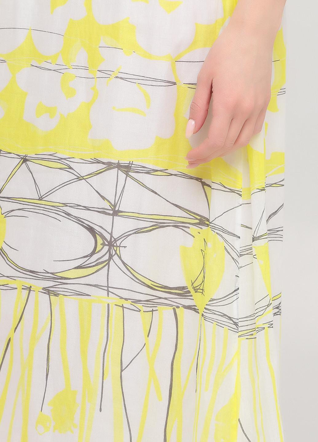 Желтое кэжуал платье Elisabetta Franchi с абстрактным узором