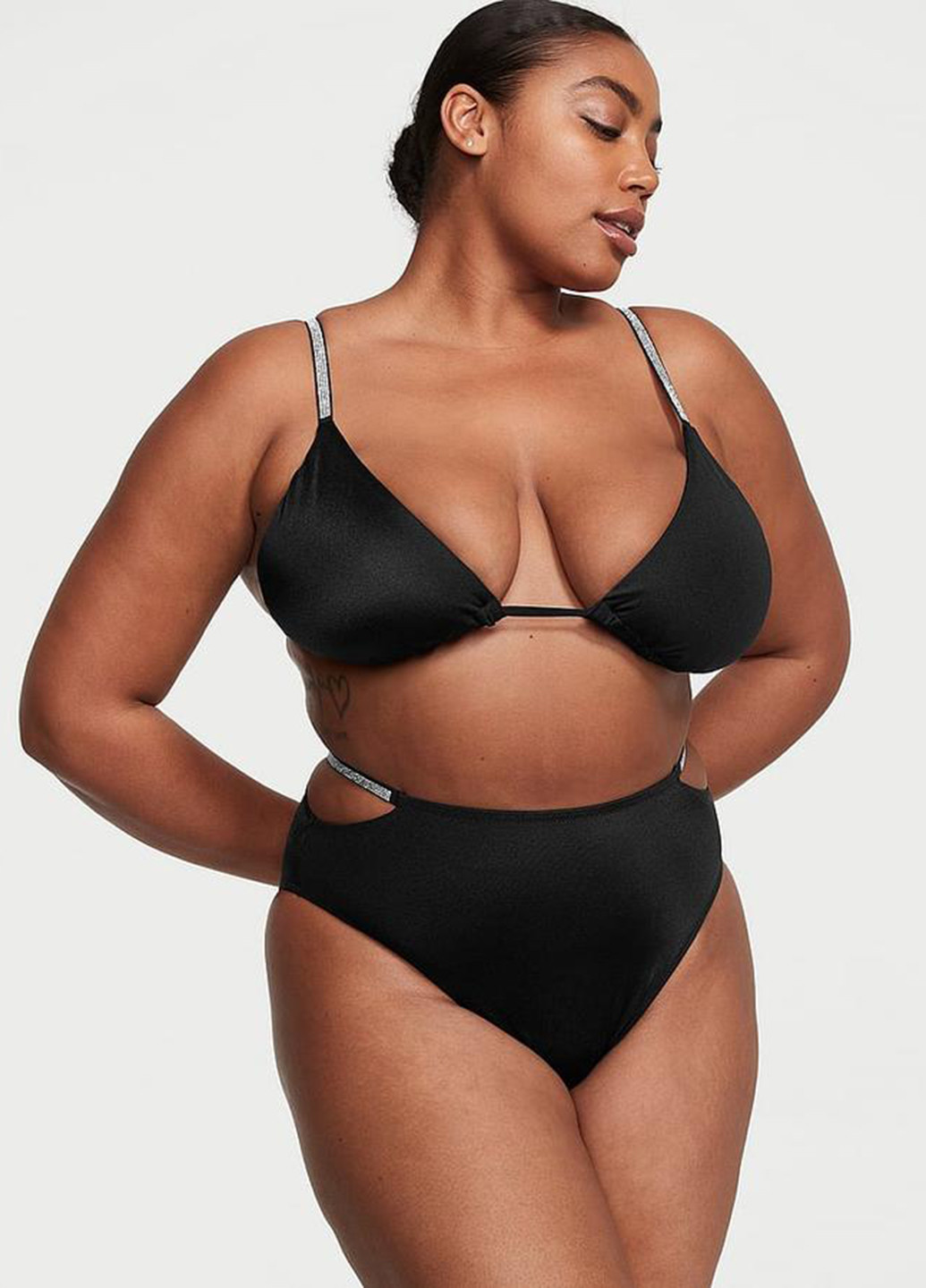 Черные купальные трусики однотонные Victoria's Secret