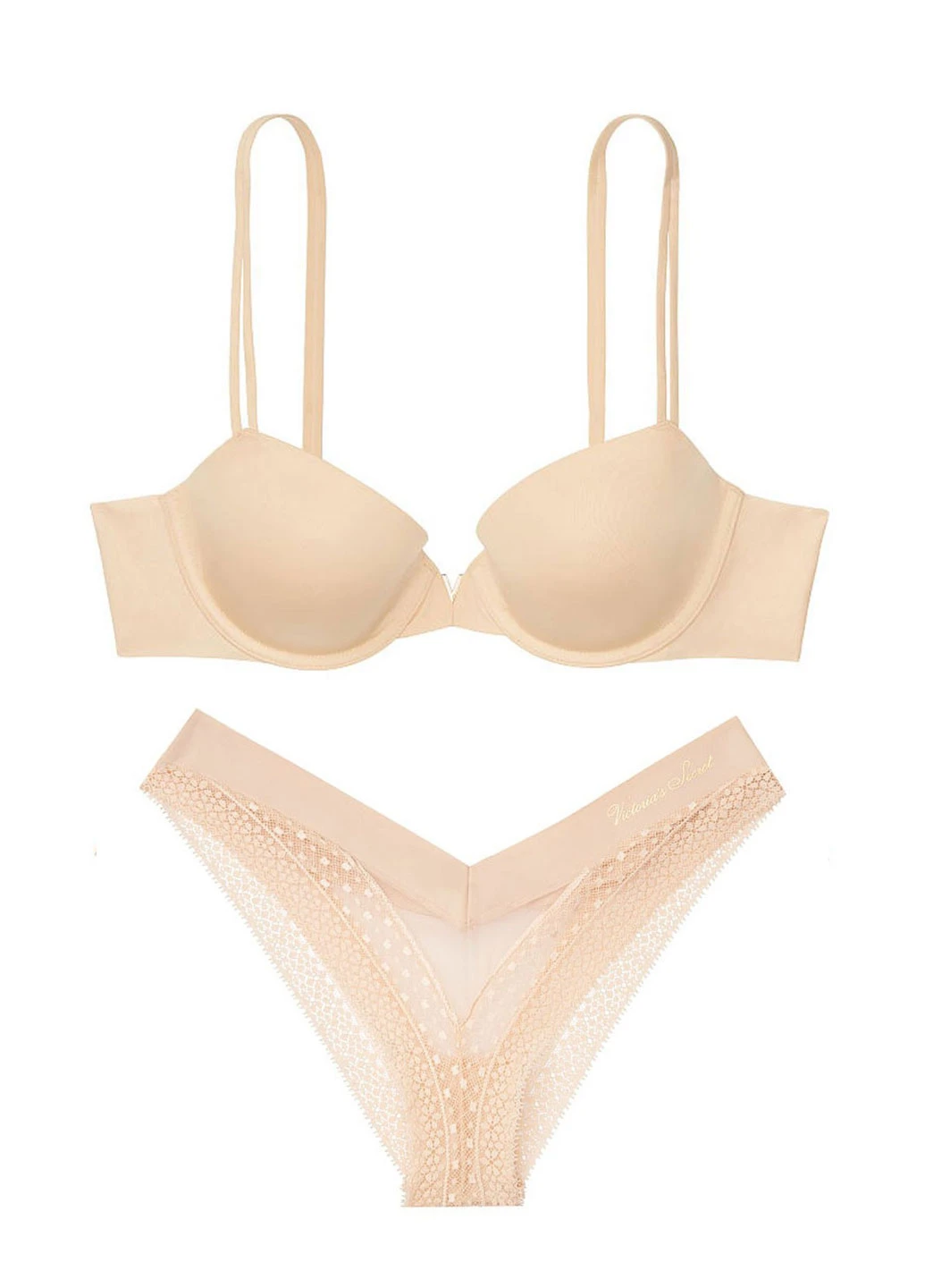 Світло-бежевий демісезонний комплект (бюстгальтер, труси) Victoria's Secret