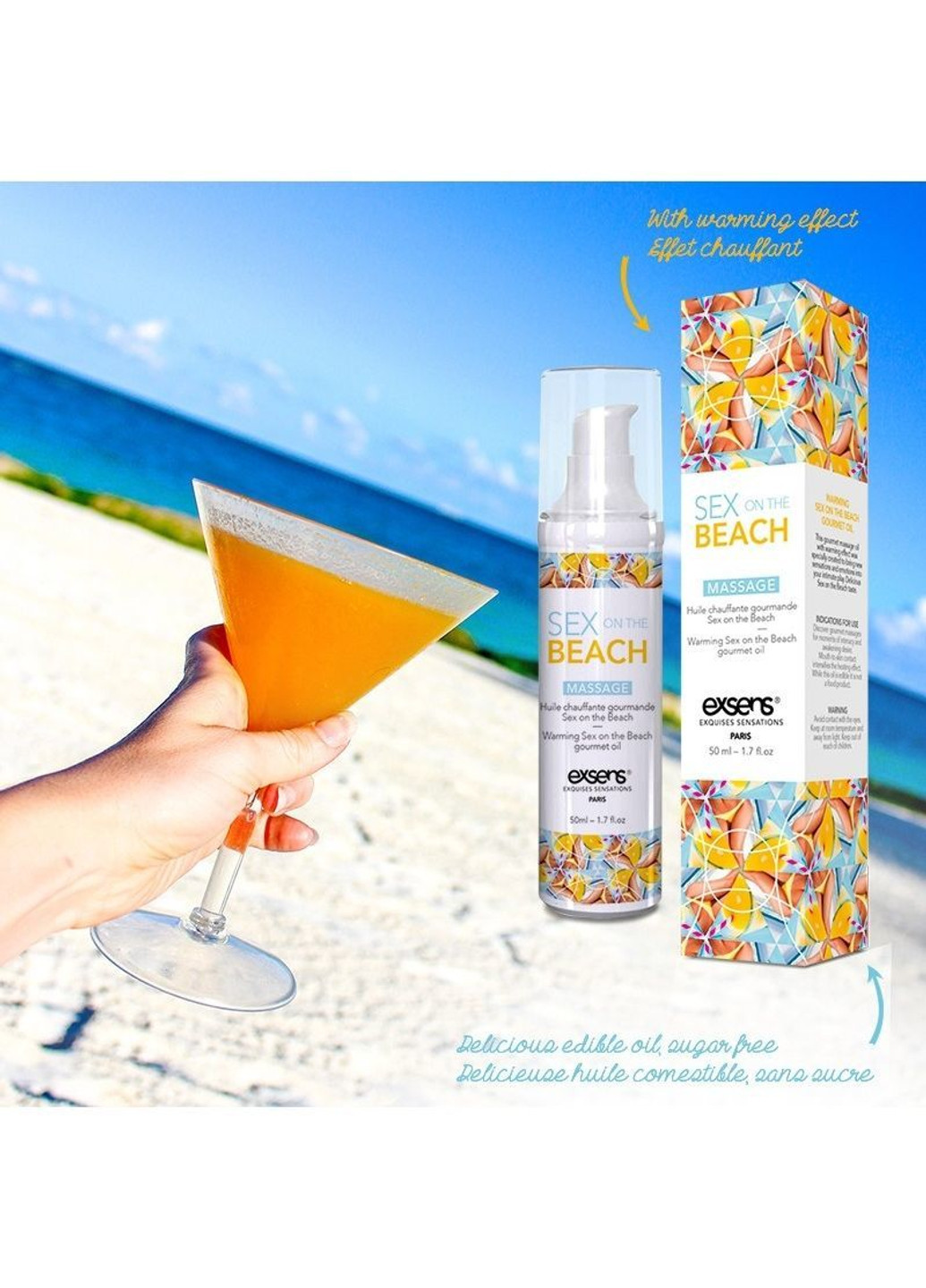 Массажное масло Sex on the Beach 50мл разогревающее Exsens (252156219)