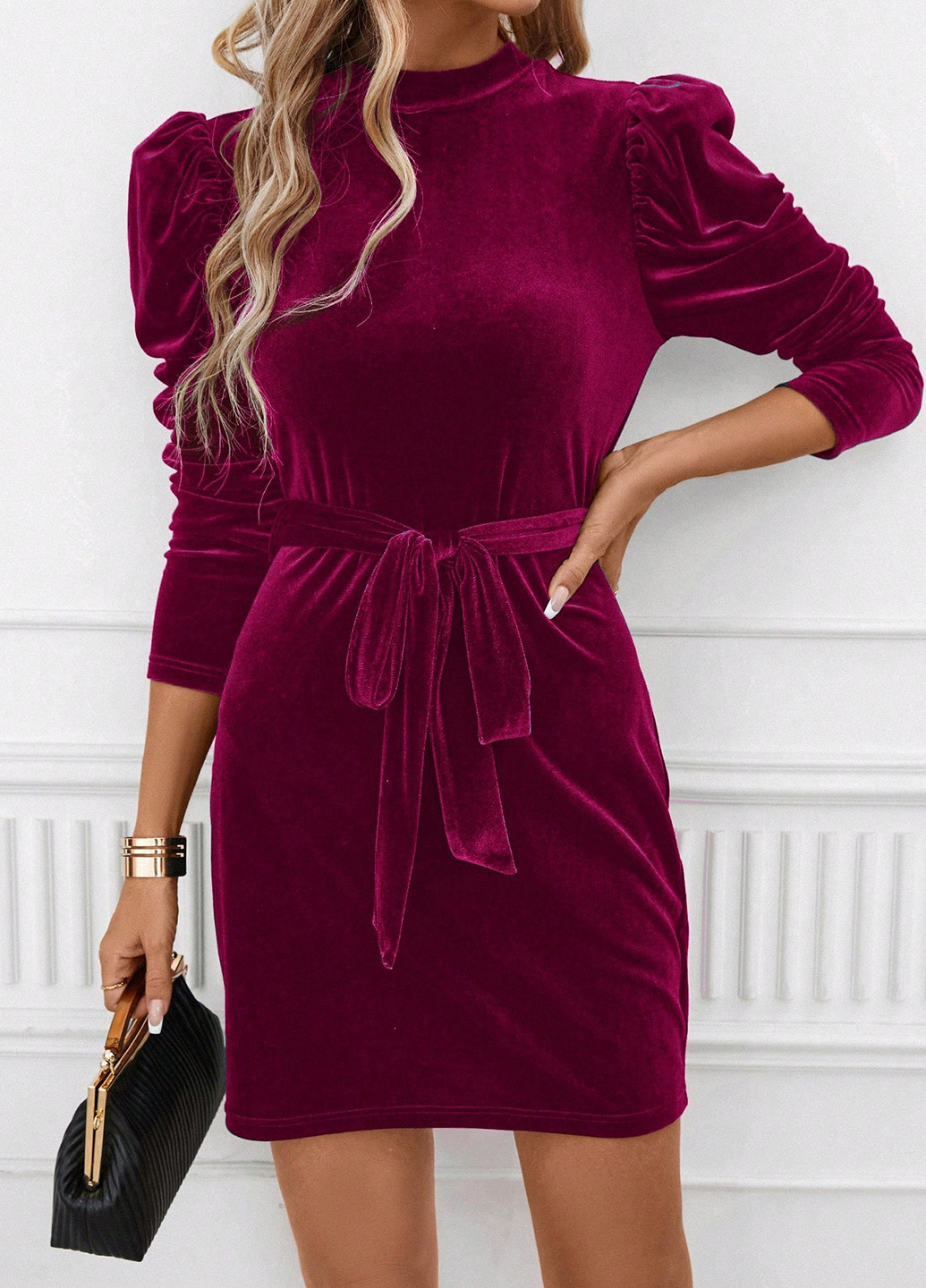 Сливовое вечернее, праздничный платье футляр SHEIN однотонное