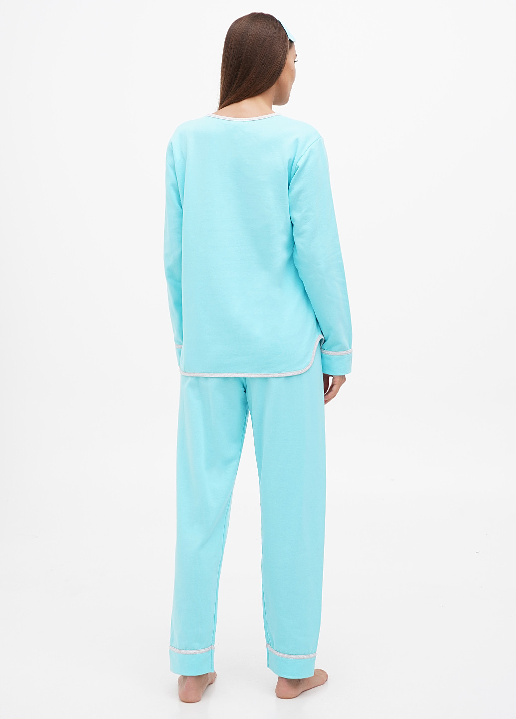 Голубая всесезон пижама (лонгслив, брюки, маска) Lucci