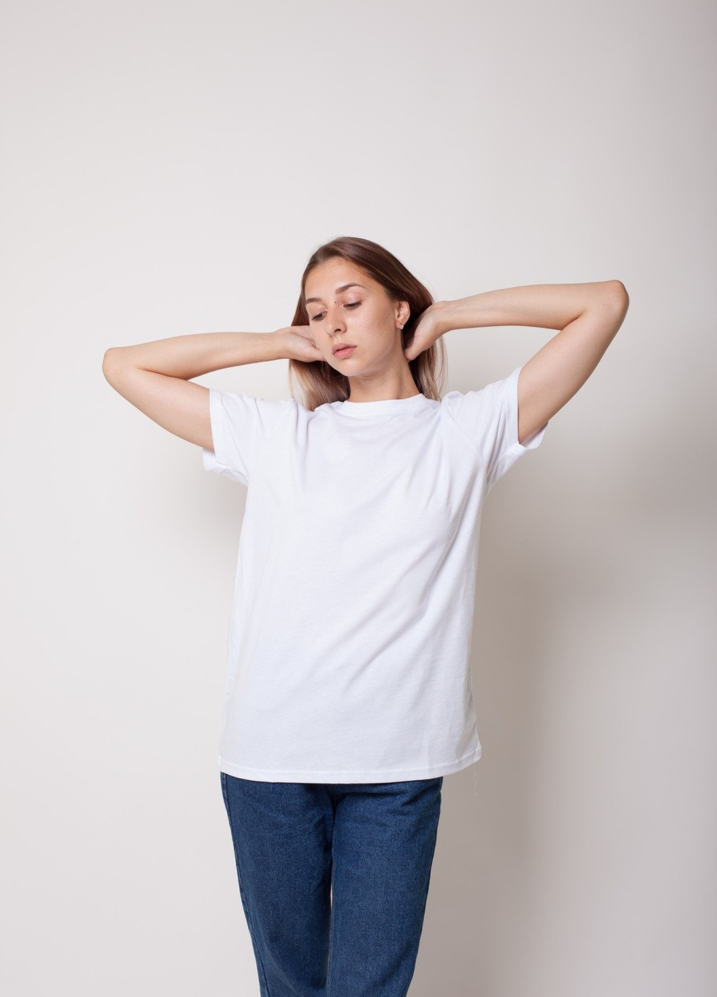 Футболка однотонная хлопковая Стандарт Габби - (212614985)