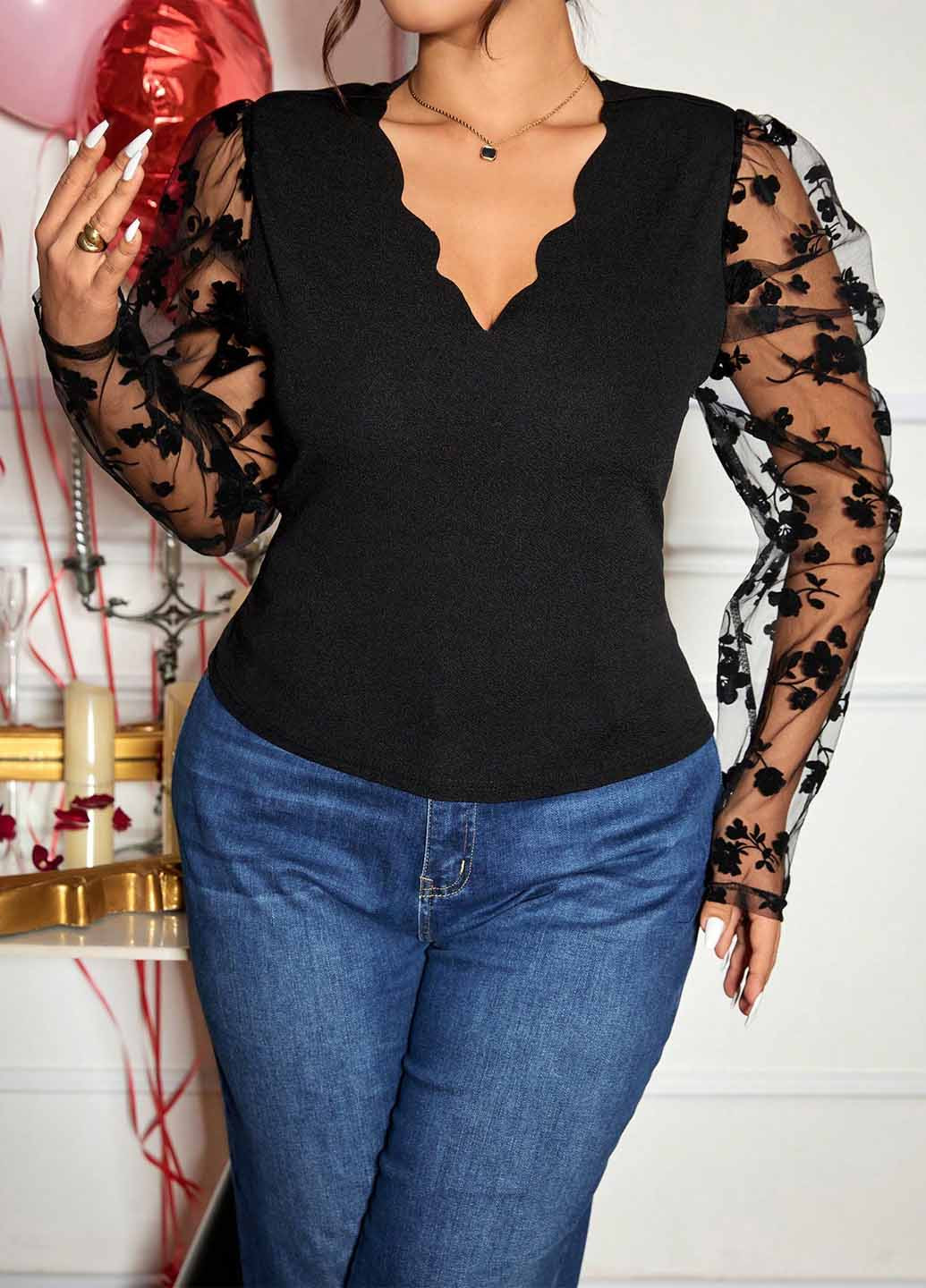 Чорна блуза SHEIN