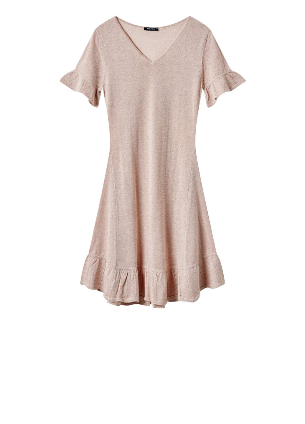 Бежевое кэжуал платье Orsay однотонное