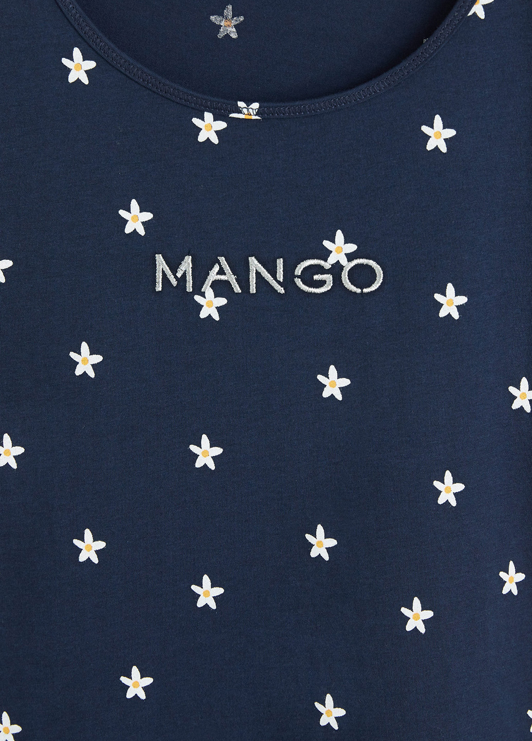 Темно-синя літня футболка Mango