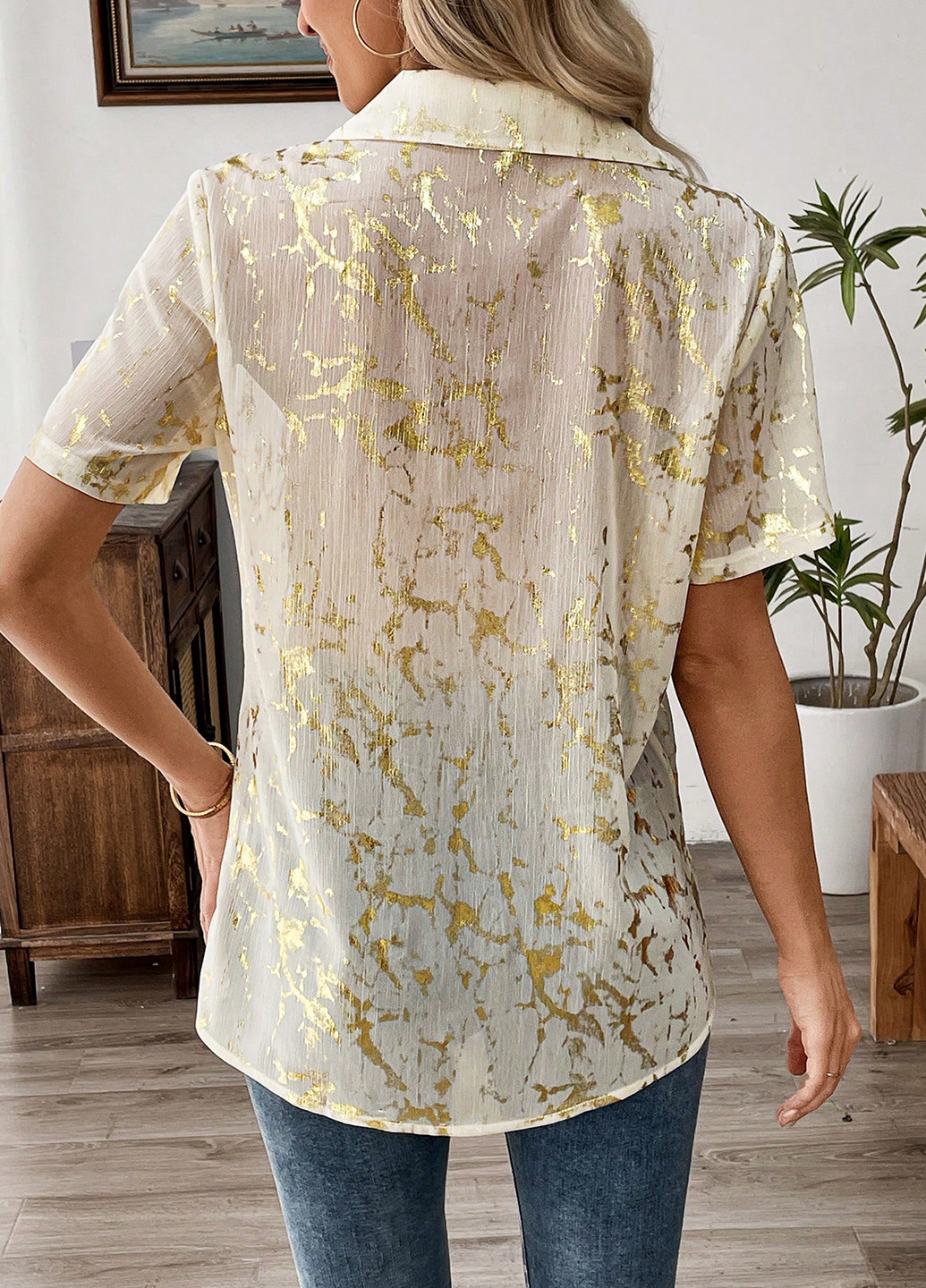 Кремовая блуза SHEIN