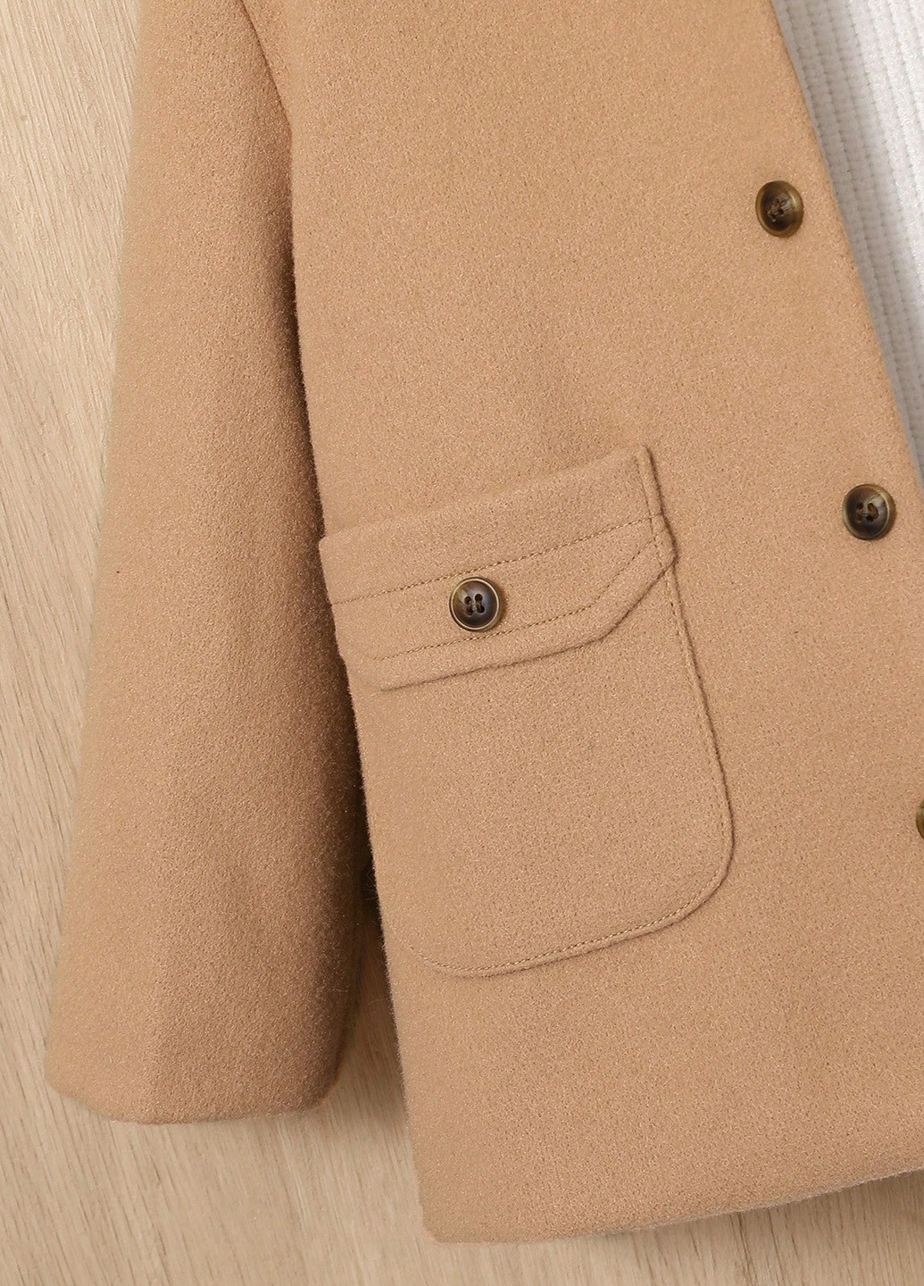 Бежеве демісезонне Пальто однобортне SHEIN