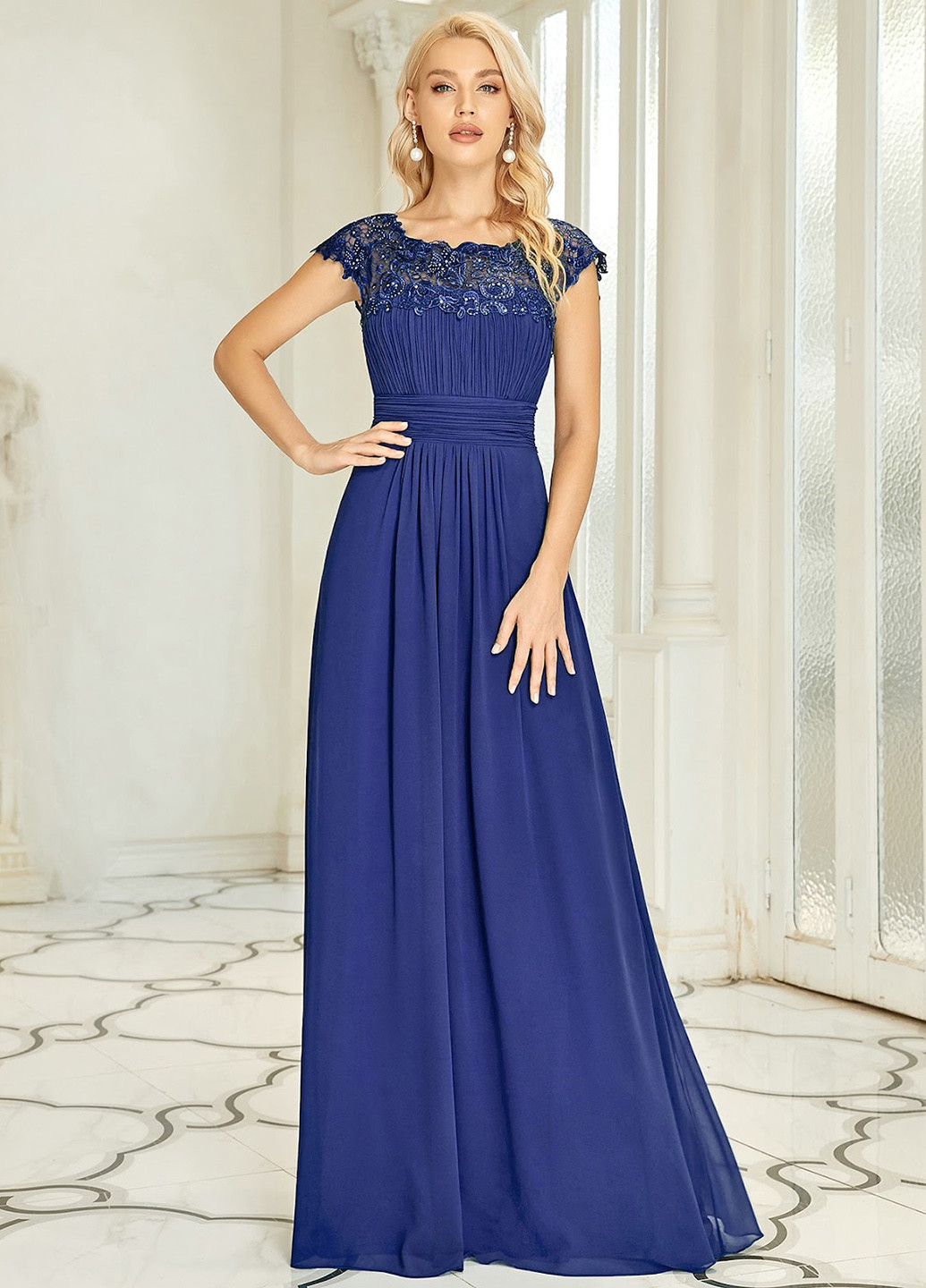 Темно-синя святковий сукня з відкритою спиною SHEIN однотонна