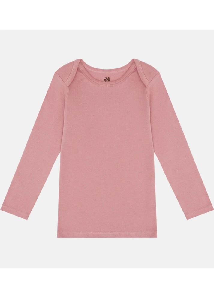 Рожева демісезонна футболка з довгим рукавом H&M