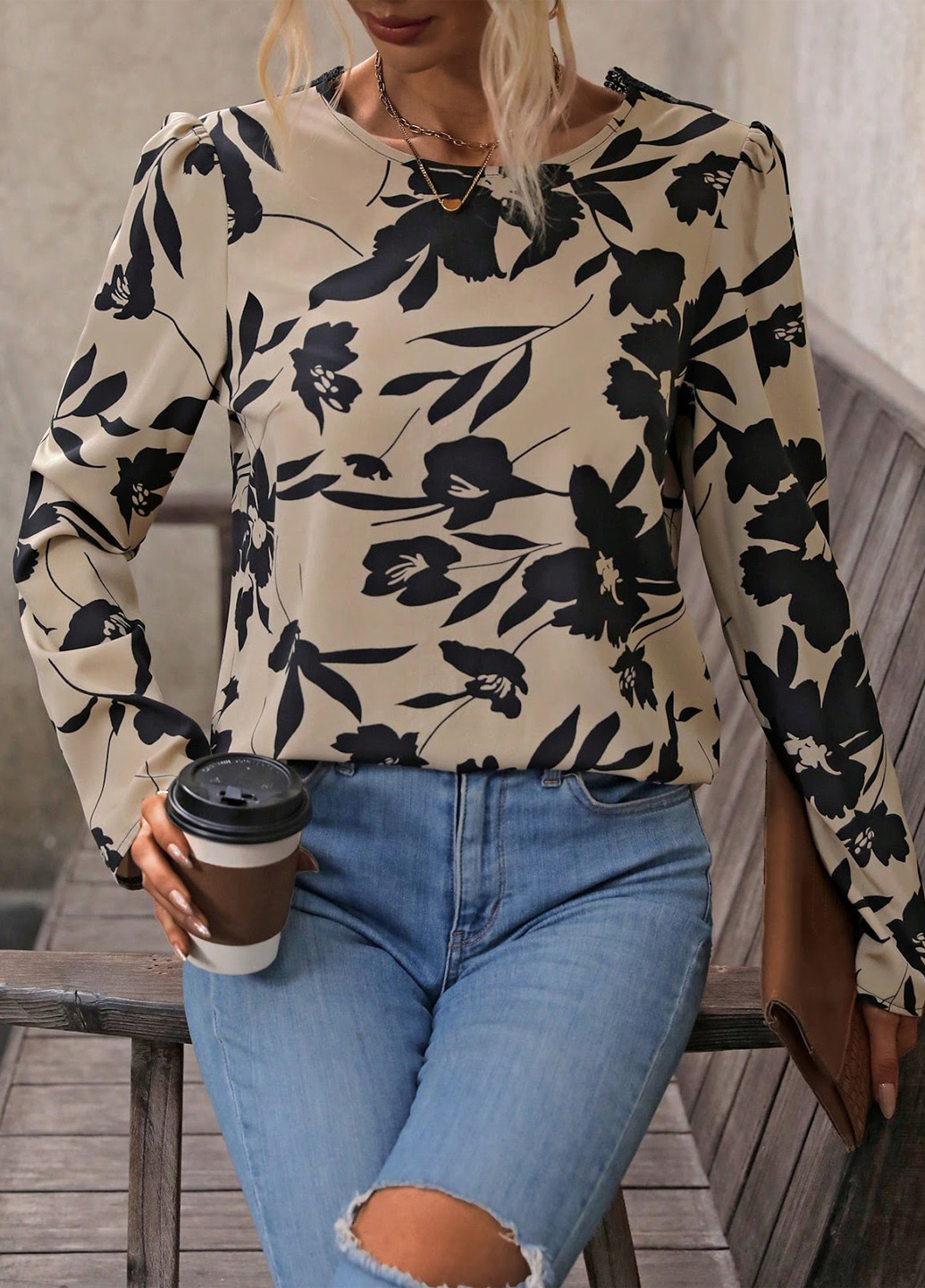 Комбинированная блуза SHEIN