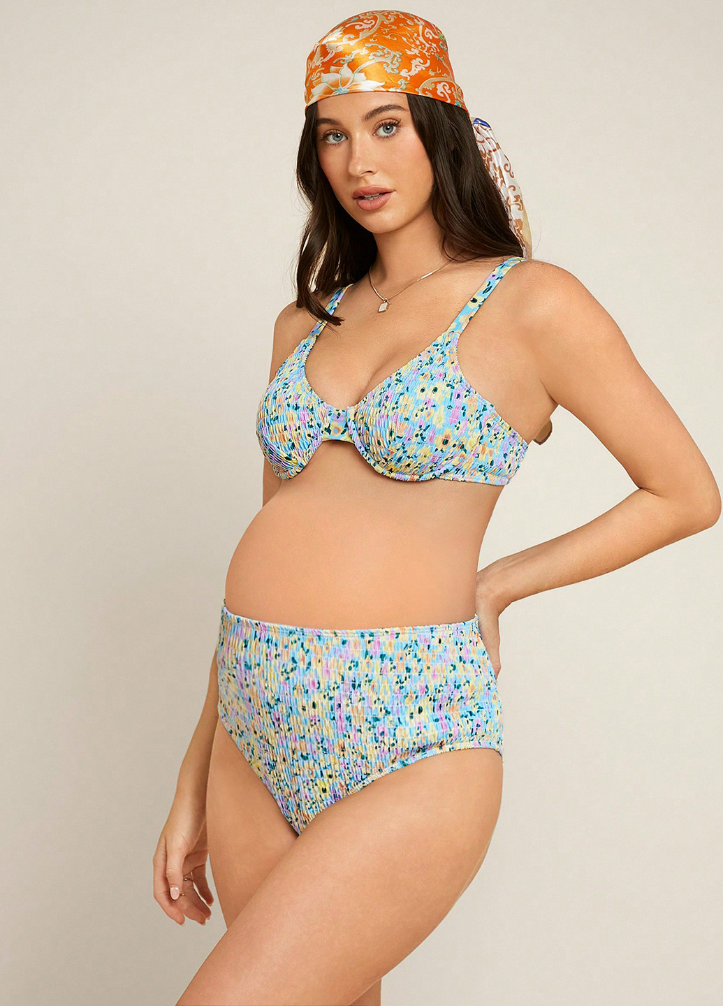 Комбинированный демисезонный купальник для беременных (лиф, трусики) раздельный SHEIN