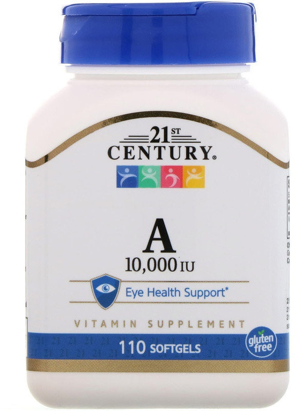 Витамин А Vitamin A 3000 mcg (10 000 IU) 110 softgels 21st Century (256159065)
