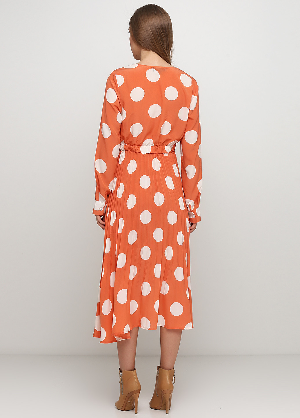 Оранжевая кэжуал в горошек юбка Missguided плиссе