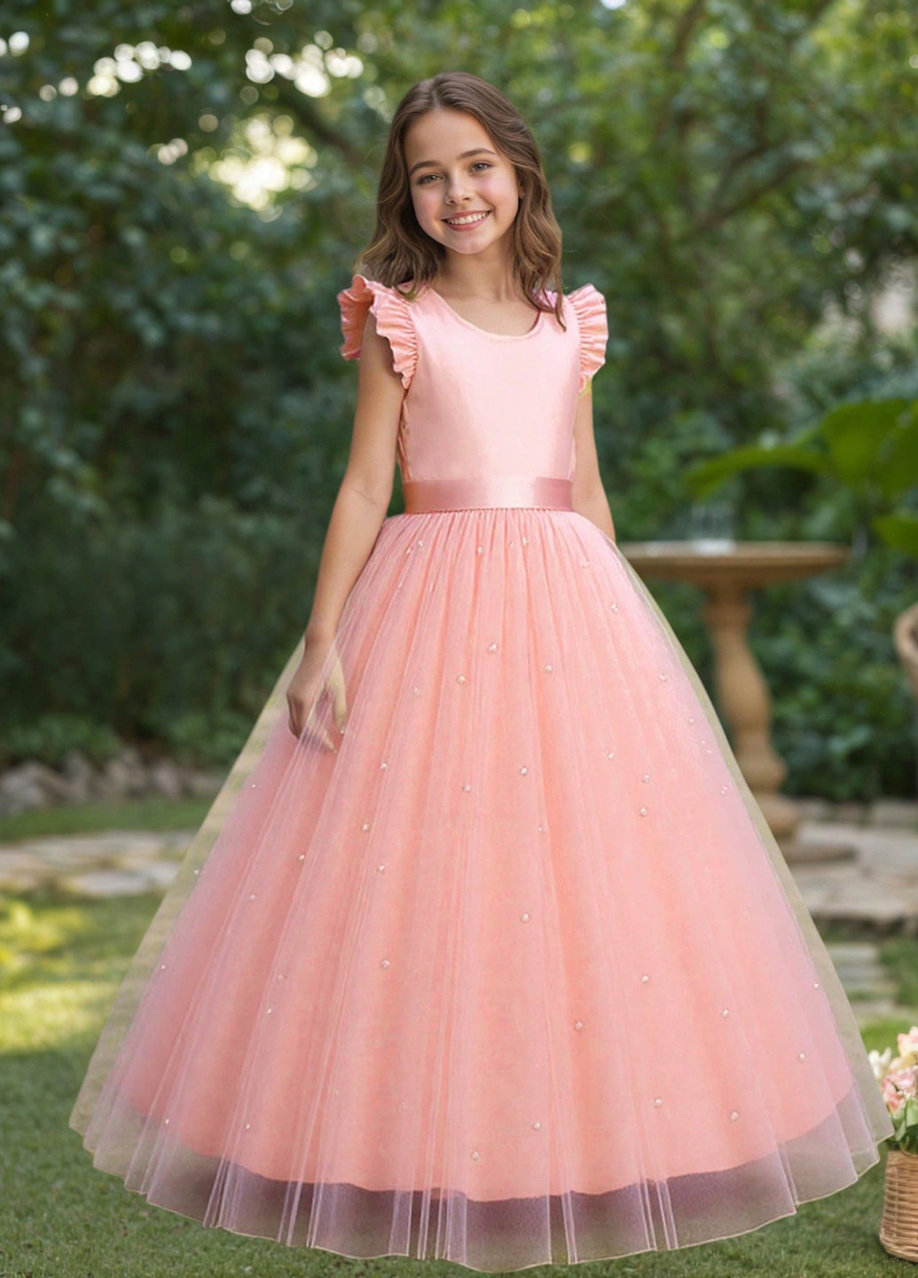 Персиковое платье SHEIN (366748260)