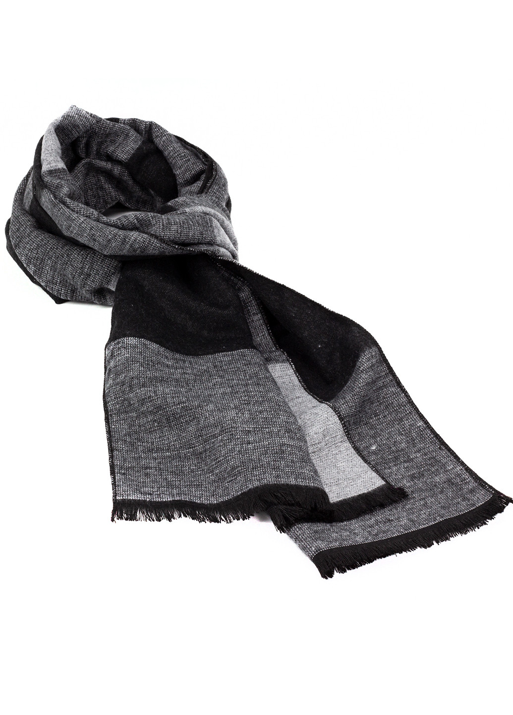 Чоловічий шарф у клітку чорний з сірим LuxWear ms2011 (251712967)