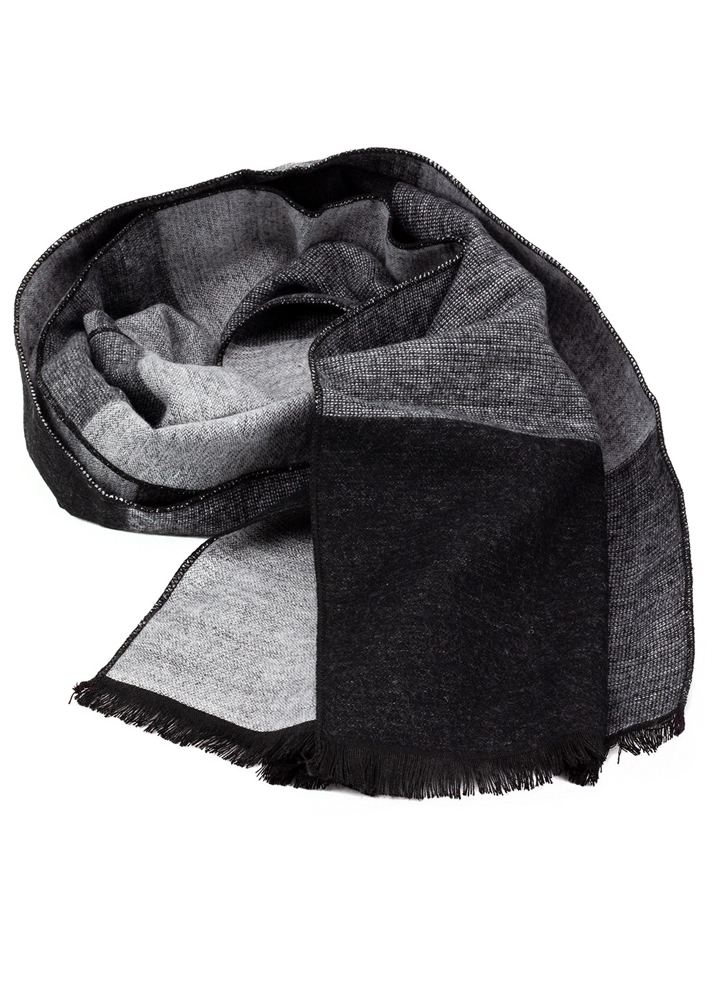 Мужской шарф в клетку черный с серым LuxWear ms2011 (251712967)
