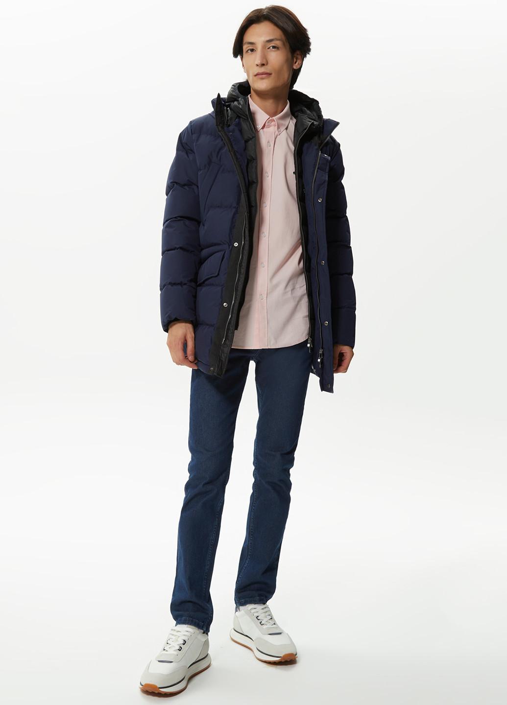 Темно-синяя зимняя куртка Lacoste