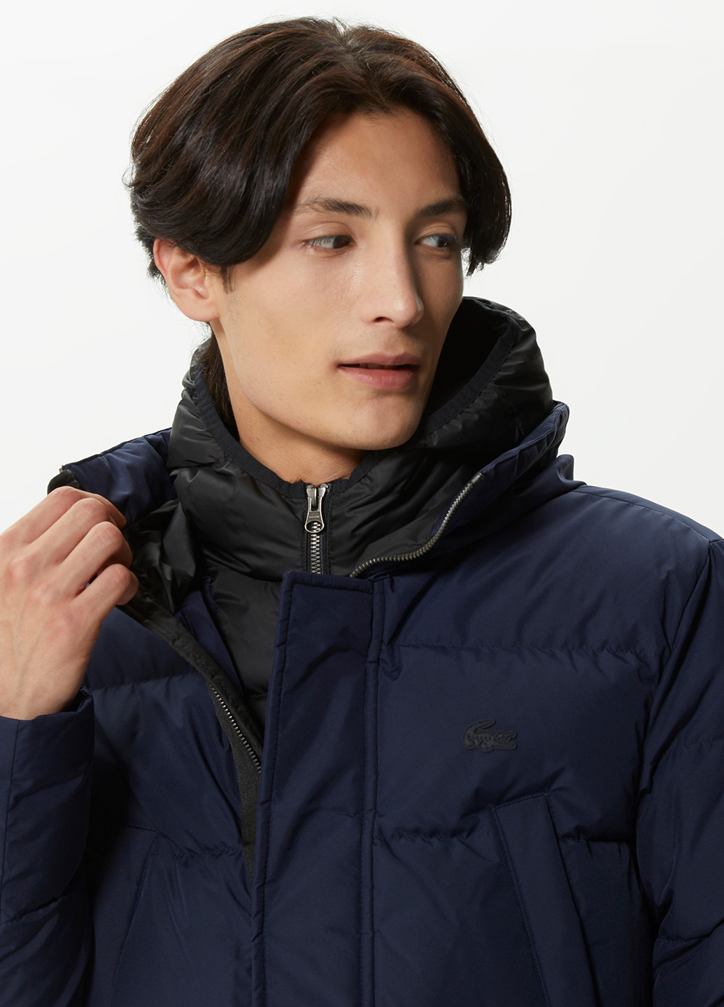 Темно-синяя зимняя куртка Lacoste