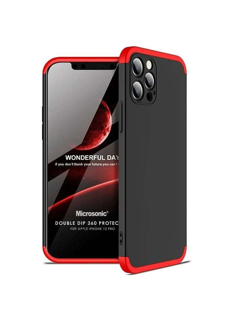 Пластикова накладка LikGus 360 градусів (opp) для Apple iPhone 12 Pro (6.1"") Чорний / Червоний (is_00000048821_6) GKK (250499461)