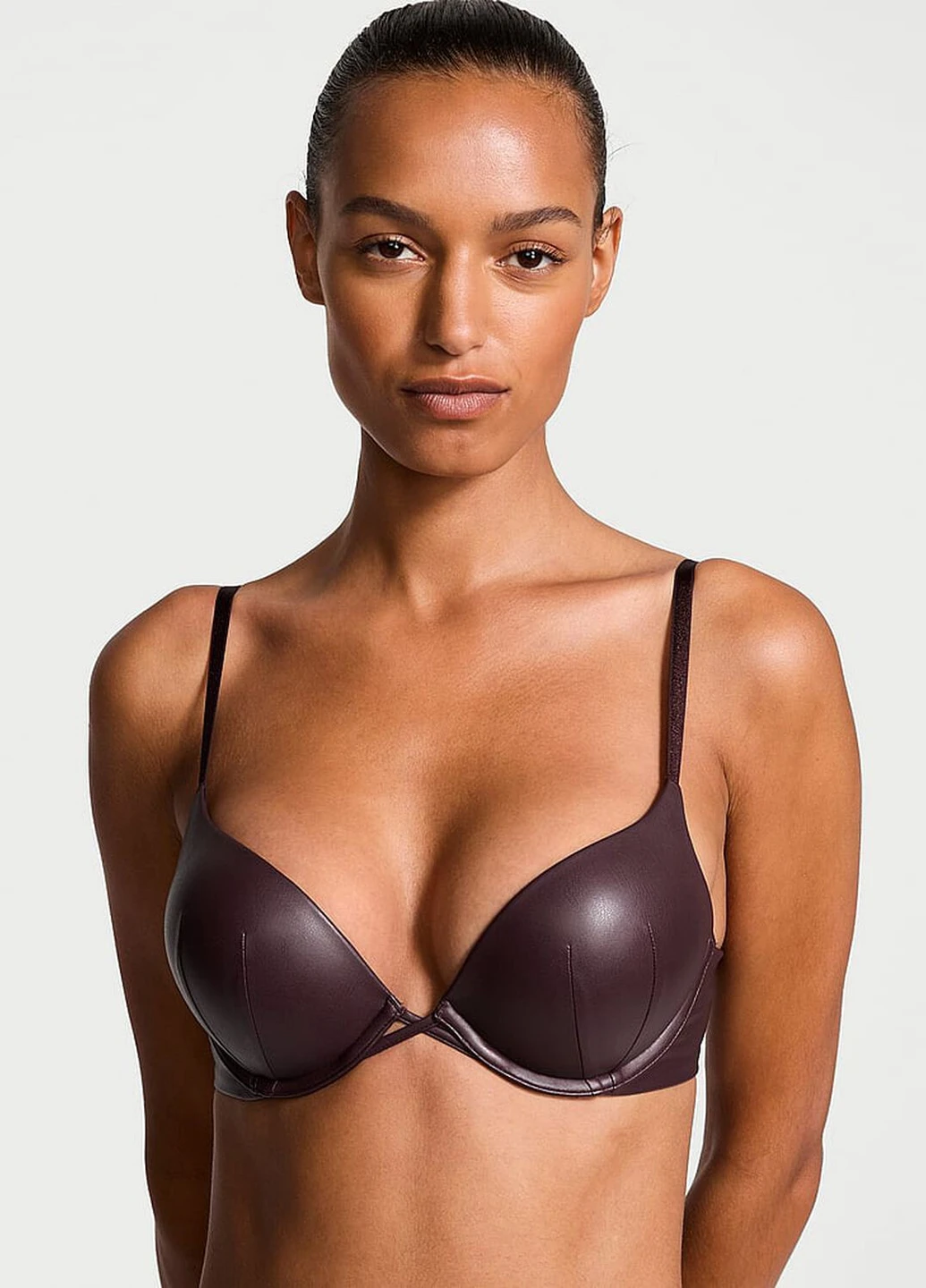 Коричневий корбей бюстгальтер Victoria's Secret з кісточками поліестер, екошкіра