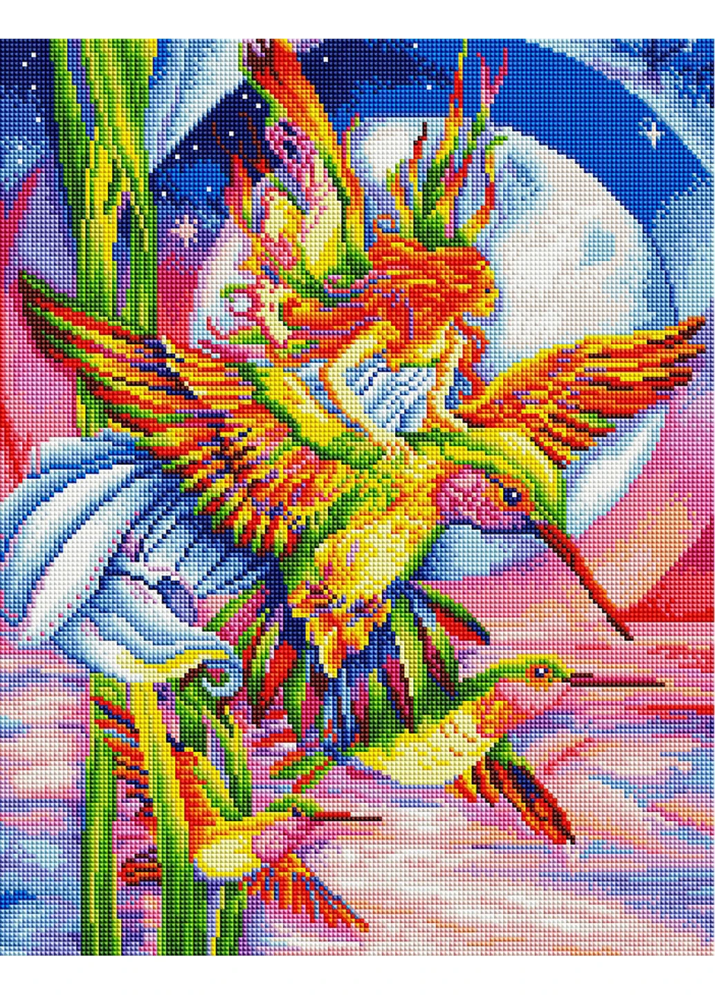 Алмазна мозаїка "Райдужні колібрі" 40х50 см Brushme (199230432)