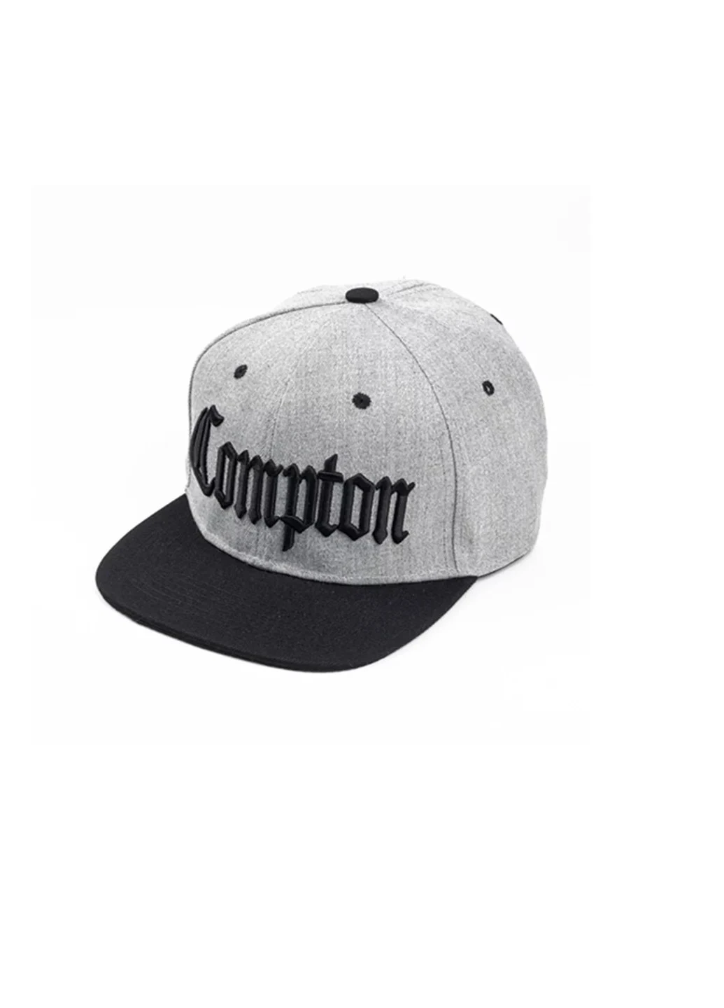 Кепка снепбек Compton 2 с прямым козырьком Серая, Унисекс NoName Cнепбек (250377581)