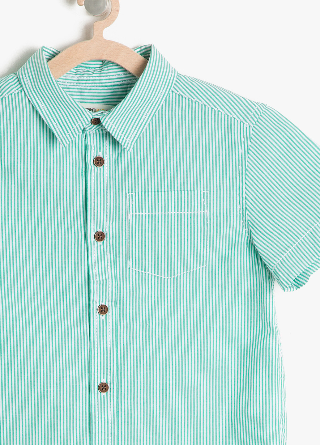 Зеленая кэжуал рубашка в полоску KOTON