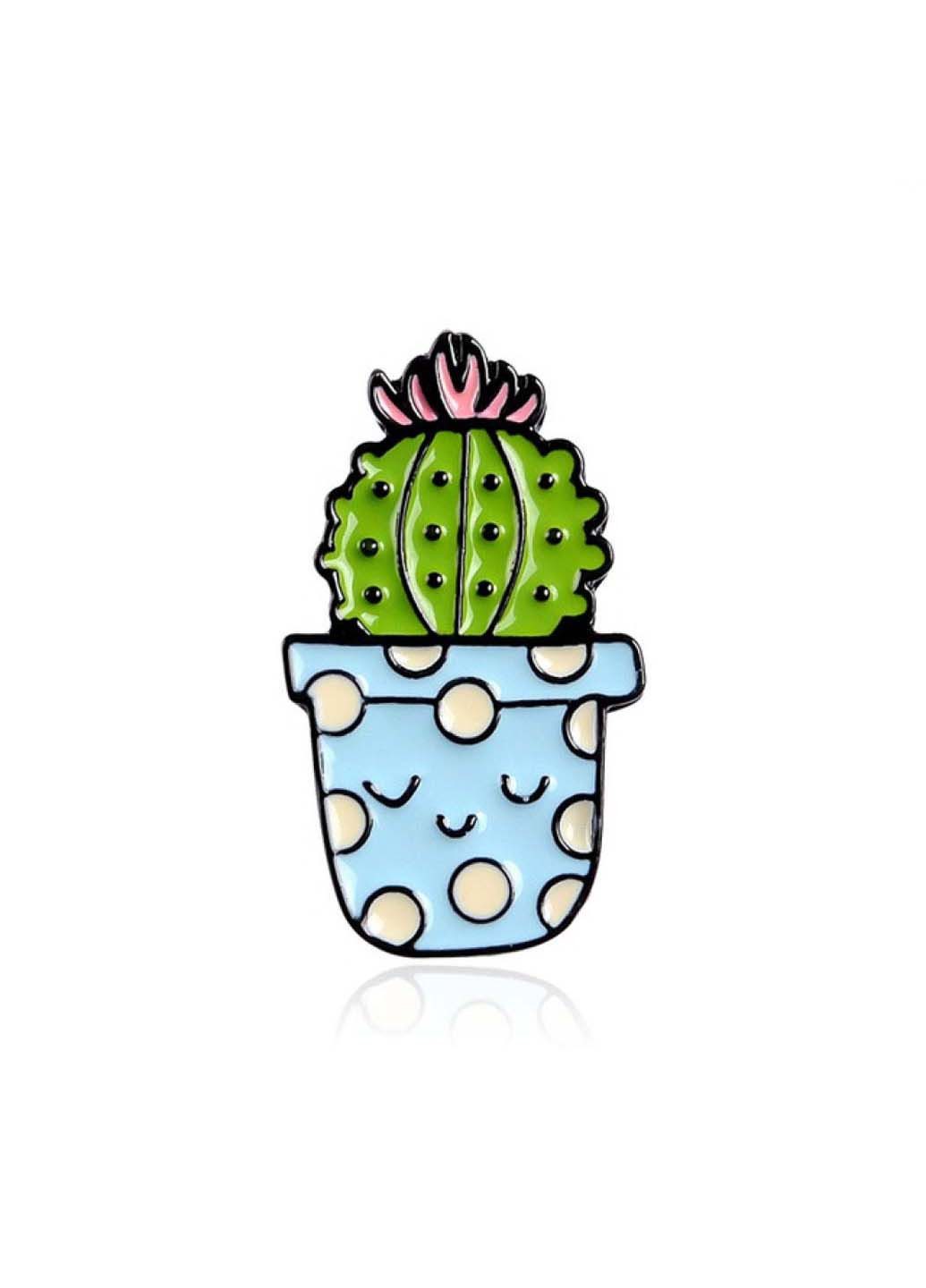 Брошь-значок Цветущий Кактус в горшке Broshe BRGV111594 (253615283)