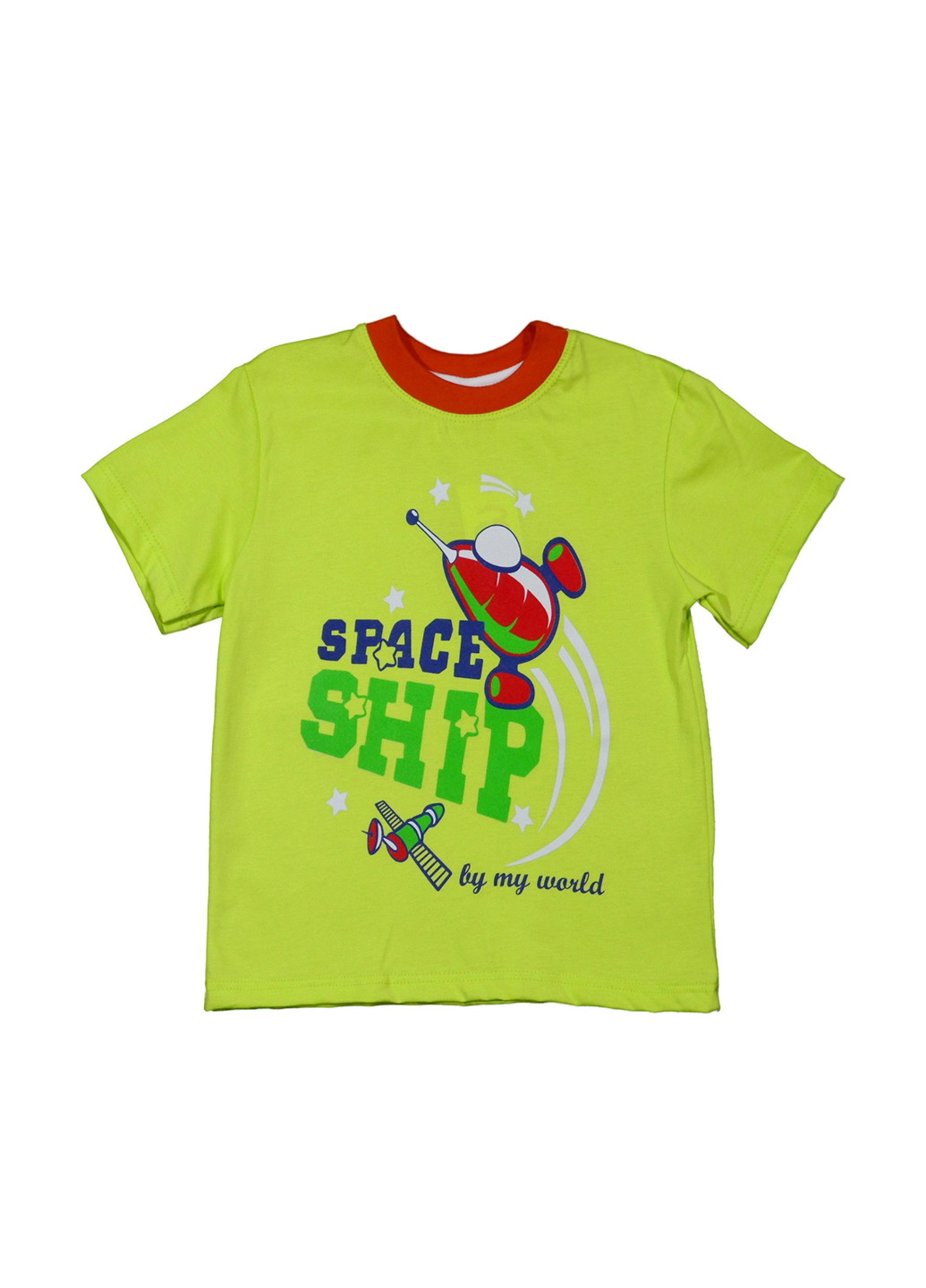 Салатовая летняя футболка с коротким рукавом My World