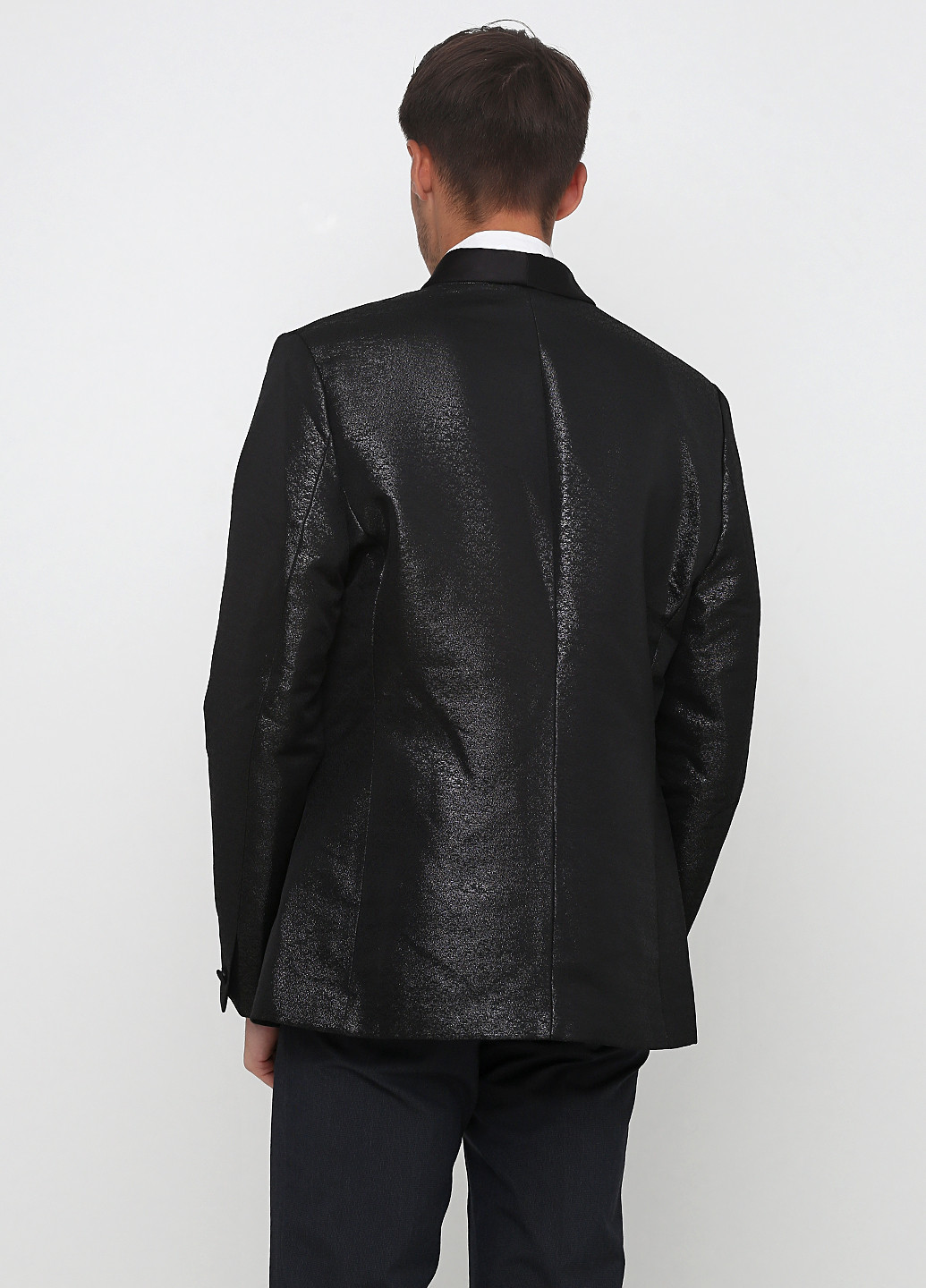 Пиджак H&M меланж чёрный кэжуал