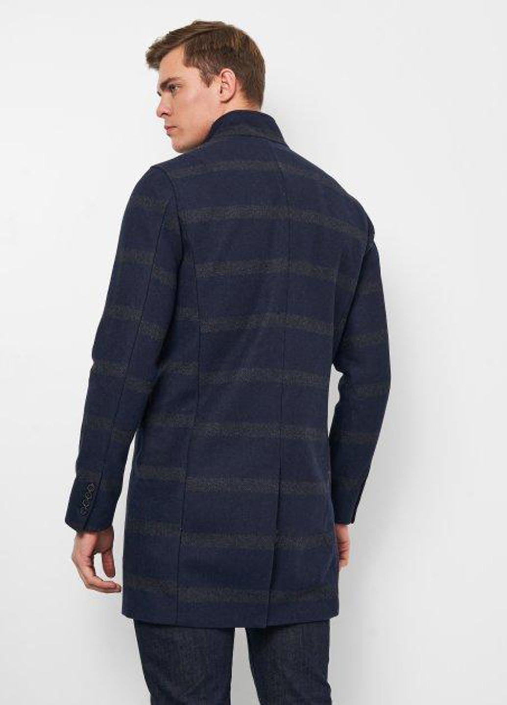 Темно-синее демисезонное Пальто однобортное Selected Homme